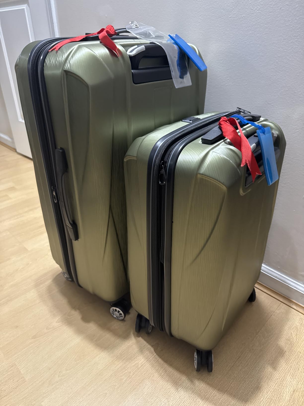 Centric 2 Hardside Expandable Luggage with Spinner Wheels, Olive, 2-Piece Set (20/24) customer photo 1