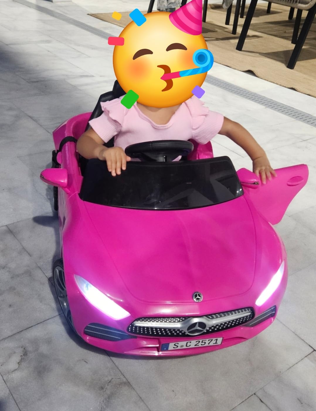 Licensed Mercedes-Benz CLS 350 12V Ride On Car Truck for Kids | Ride on Toys for Toddlers w/Parent Control, Spring Suspension, Power Wheels for Girls w/Bluetooth, Music, LED Lights (Pink) customer photo 2