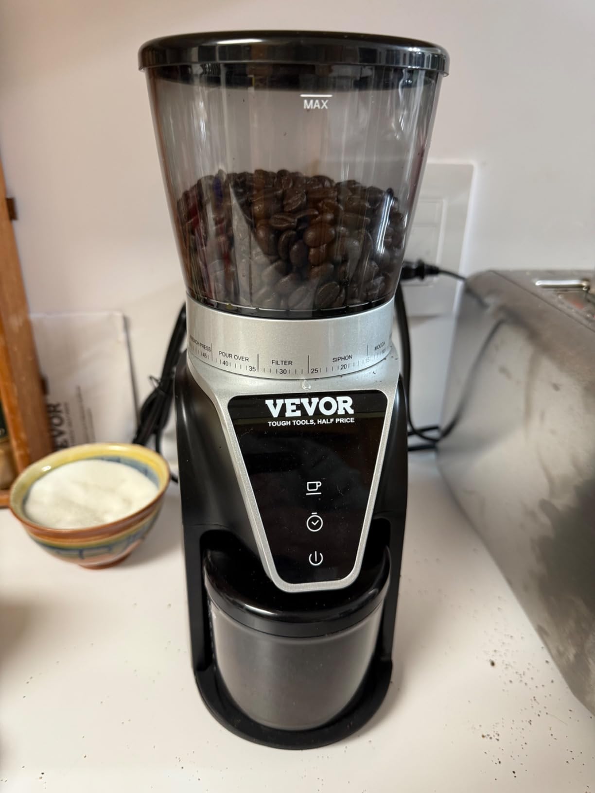 VEVOR Coffee Maker with Grinder, 10 Cup Coffee Machine, Grind and Brew Coffee Maker with 3 Brew Strength Control, Adjustable Grinding Coarseness, for Home Office Restaurant customer photo 1