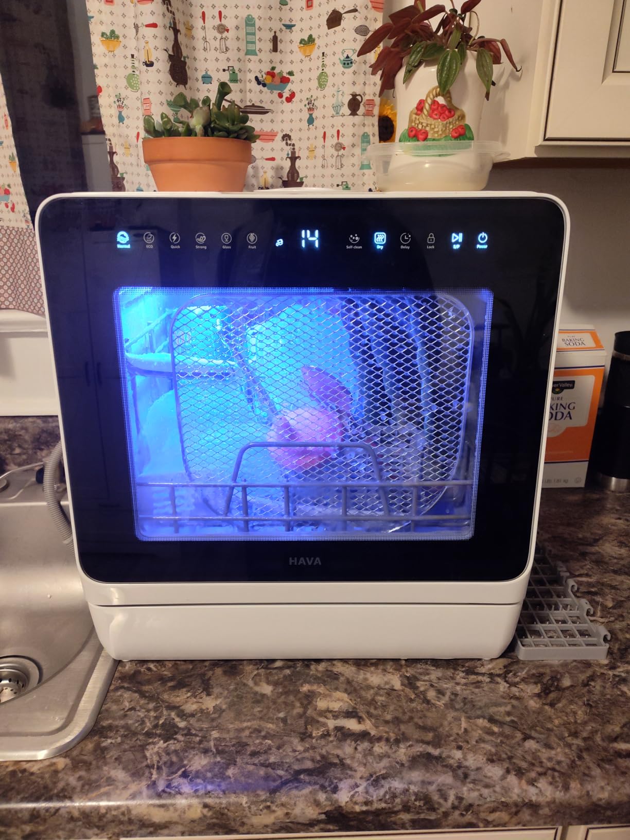 HAVA Countertop Dishwasher with Water Softener & Enhanced Energy Efficiency | Portable Dishwasher with 8 Wash Programs, Child Lock & Delayed Start Function, 5L Built-In Water Tank, No Installation Needed customer photo 1