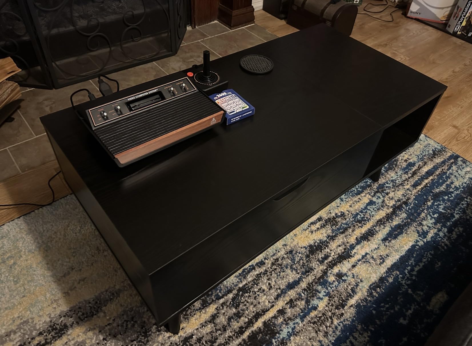 OLIXIS Wood Lift Top Coffee Table with Hidden Compartment and Large Storage Shelf, Lift Tabletop Dining Center Table for Home Living Room Office, Black customer photo 1