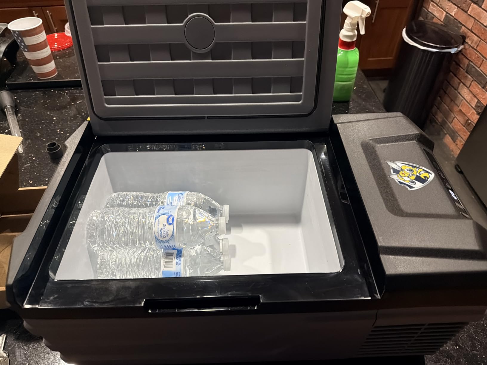 YELLOW JACKET 12 Volt Car Refrigerator, 16 Quart Electric Cooler, Portable Car Fridge for Outdoor Camping Travel, 12V/24V DC 110~240 Volt AC Refrigerator for Truck RV Home Office,-4F-68F customer photo 2