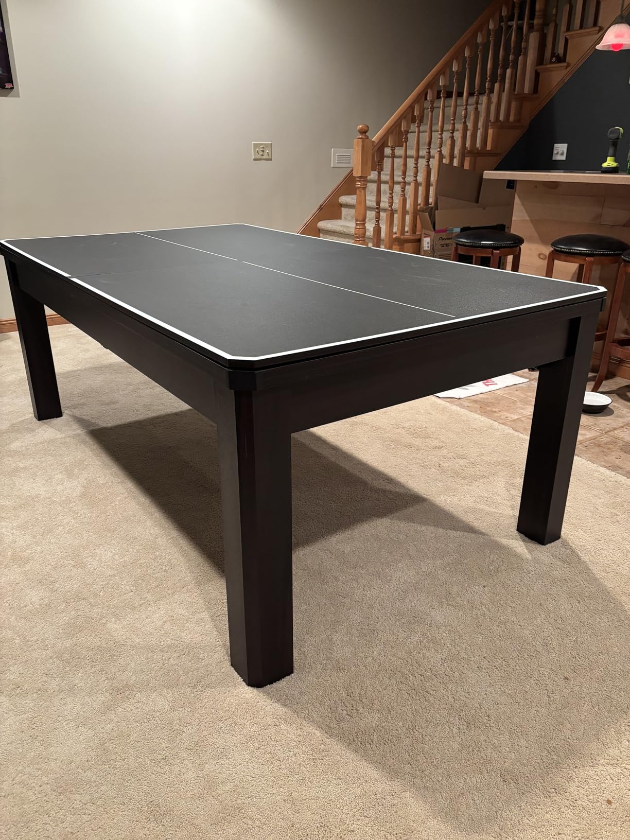 GoSports 3 in 1 Pool, Dining, & Table Tennis Combo Table and Storage Benches - 7 ft or 8 ft - Convertible Billiards and Table Tennis with Accessories customer photo 1