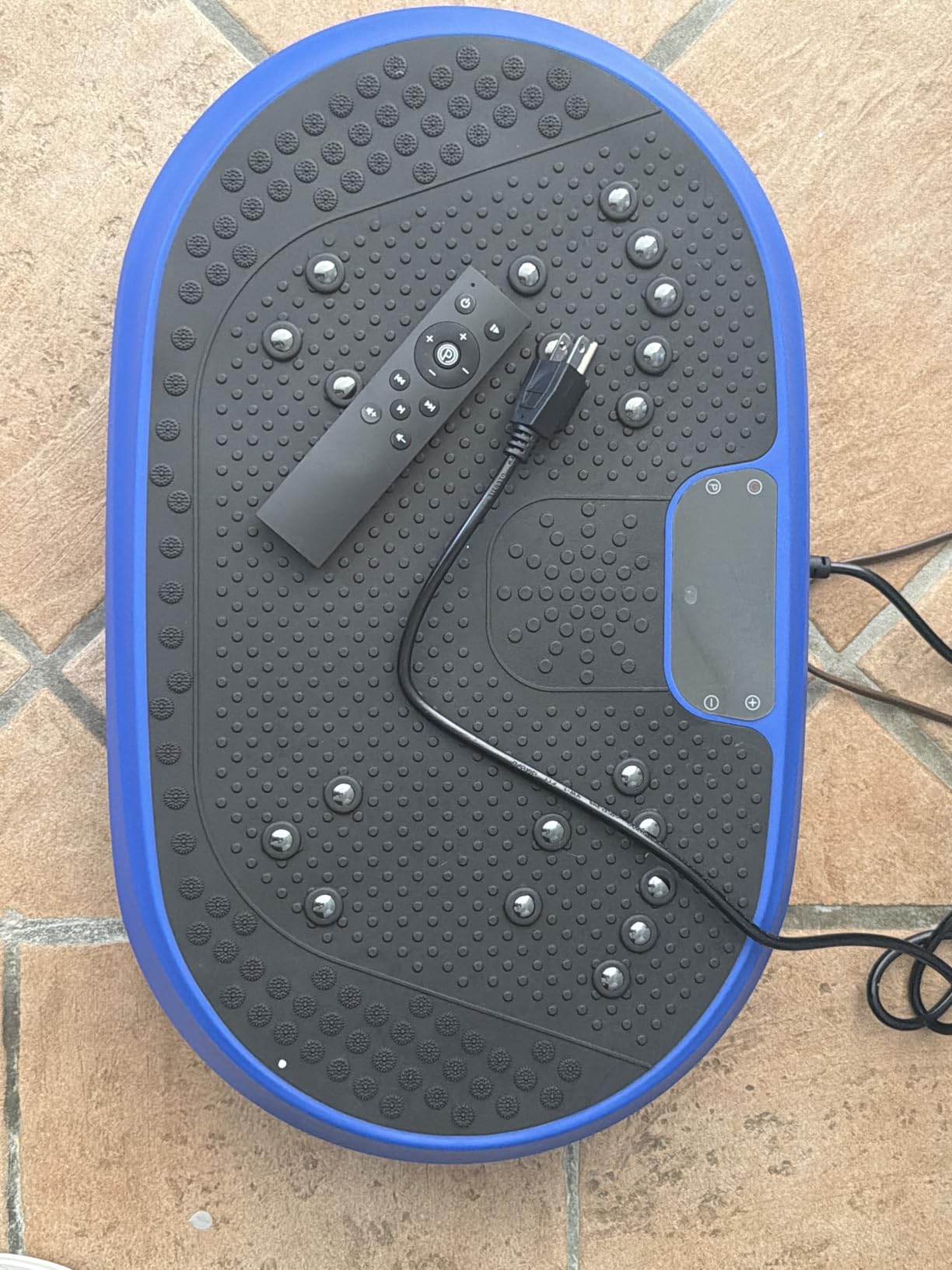 Vibration Plate Exercise Machine, Vibrating Fitness Platform for Lymphatic Drainage, Full Body Shaker Workout Equipment, Bluetooth Power Shaping Vibrate Plate, Board Sport for Home Exercise Gym, Blue customer photo 1
