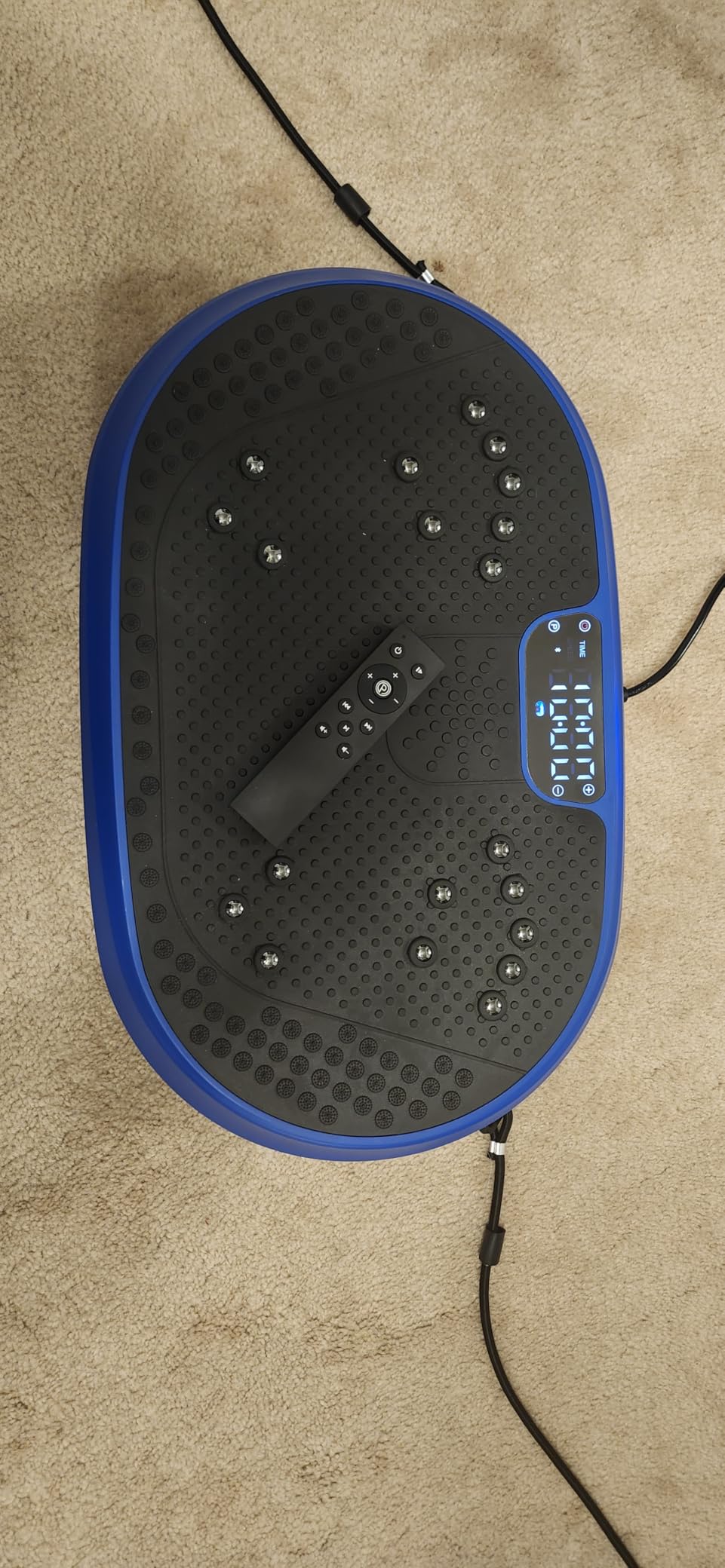 Vibration Plate Exercise Machine, Vibrating Fitness Platform for Lymphatic Drainage, Full Body Shaker Workout Equipment, Bluetooth Power Shaping Vibrate Plate, Board Sport for Home Exercise Gym, Blue customer photo 2