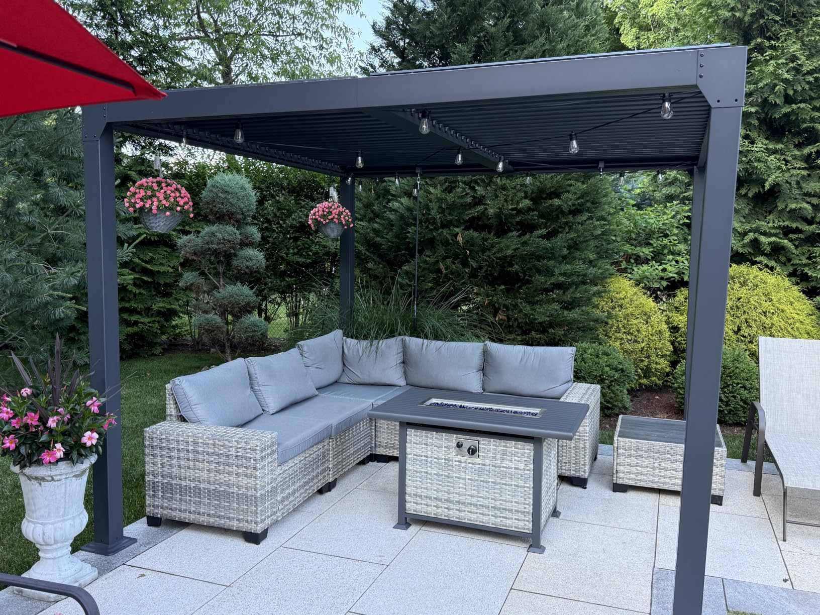 Outdoor Patio Furniture Set PE Wicker Rattan Outdoor Sectional Sofa | Patio Conversation Set with Chunky Arms Thickened Cushions & Glass Coffee Table for Garden, Backyard, Poolside, Beige customer photo 2