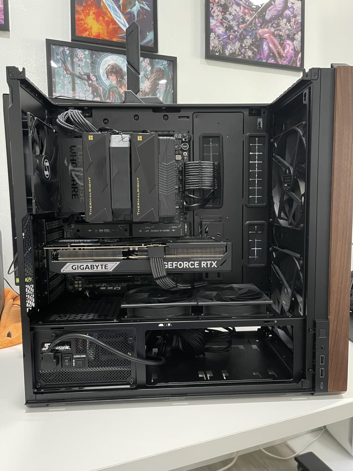 Lian Li LANCOOL 217 ATX Mid-Tower PC Case, 5 PWM Fans, Black Walnut Wood | Pre-installed 2x170mm, 2x120mm & 1x140mm Fans, Genuine Wood Panels, Back-Connect Ready, Flexible PSU Mounting (LAN217X) customer photo 2