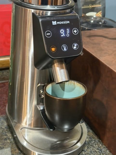 MOKKOM Professional 64mm Flat Burr Coffee Grinder with 100 Grind Settings, All-Metal Stainless Steel Body, Adjustable Electronic Timer, Anti-Static, LED Display customer photo 2