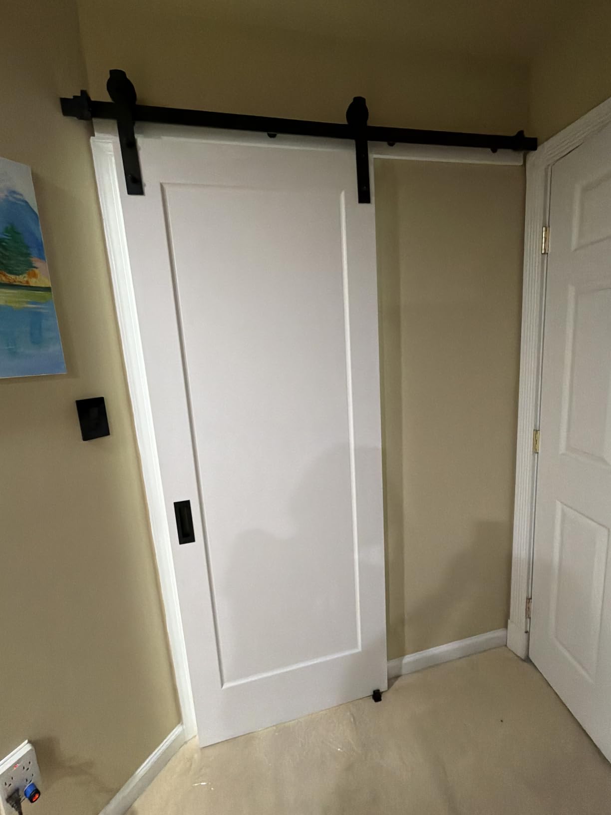 BARNSMITH 32x80 in 1-Panel White Primed Molded Door Slab, Shaker Style Paintable Hollow Core Interior Door Panel, for Pocket, Swing, Sliding Door, Durable and Lightweight, No Assembly Required customer photo 1