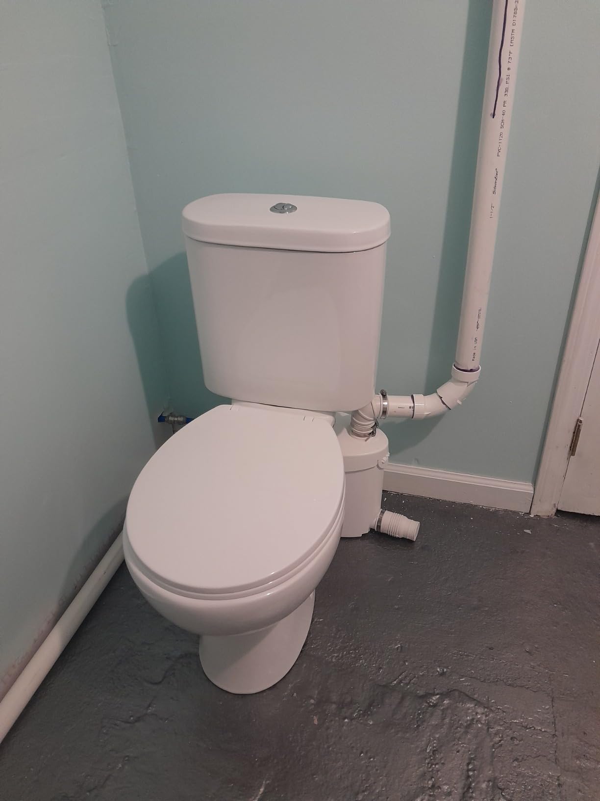 Simple Project Macerating Toilet System with 4-Inlet, Upflush Toilet for Basement, Powerful 1.6GPF Flush & Quiet 500W Macerator Pump System, Durable Pump, Extension Pipe - Easy Install, Space Saving customer photo 2