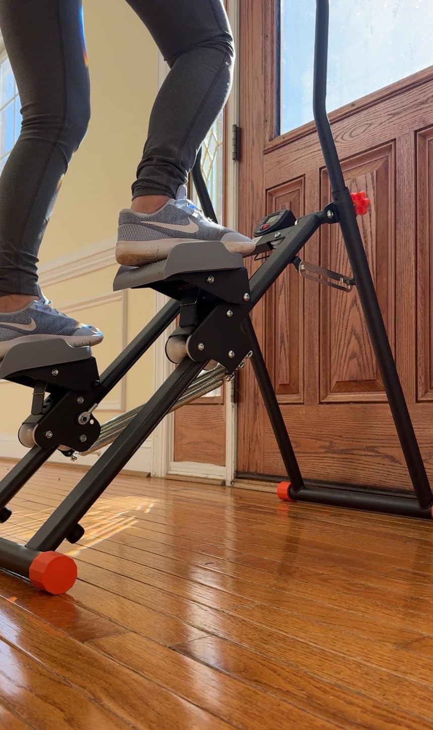 RYGEO Stair Steppers with Resistance at Home Gym, Folding Vertical Climber Cardio Exercise Machine, Stair Climber for Full Body Workout with LED Display customer photo 1