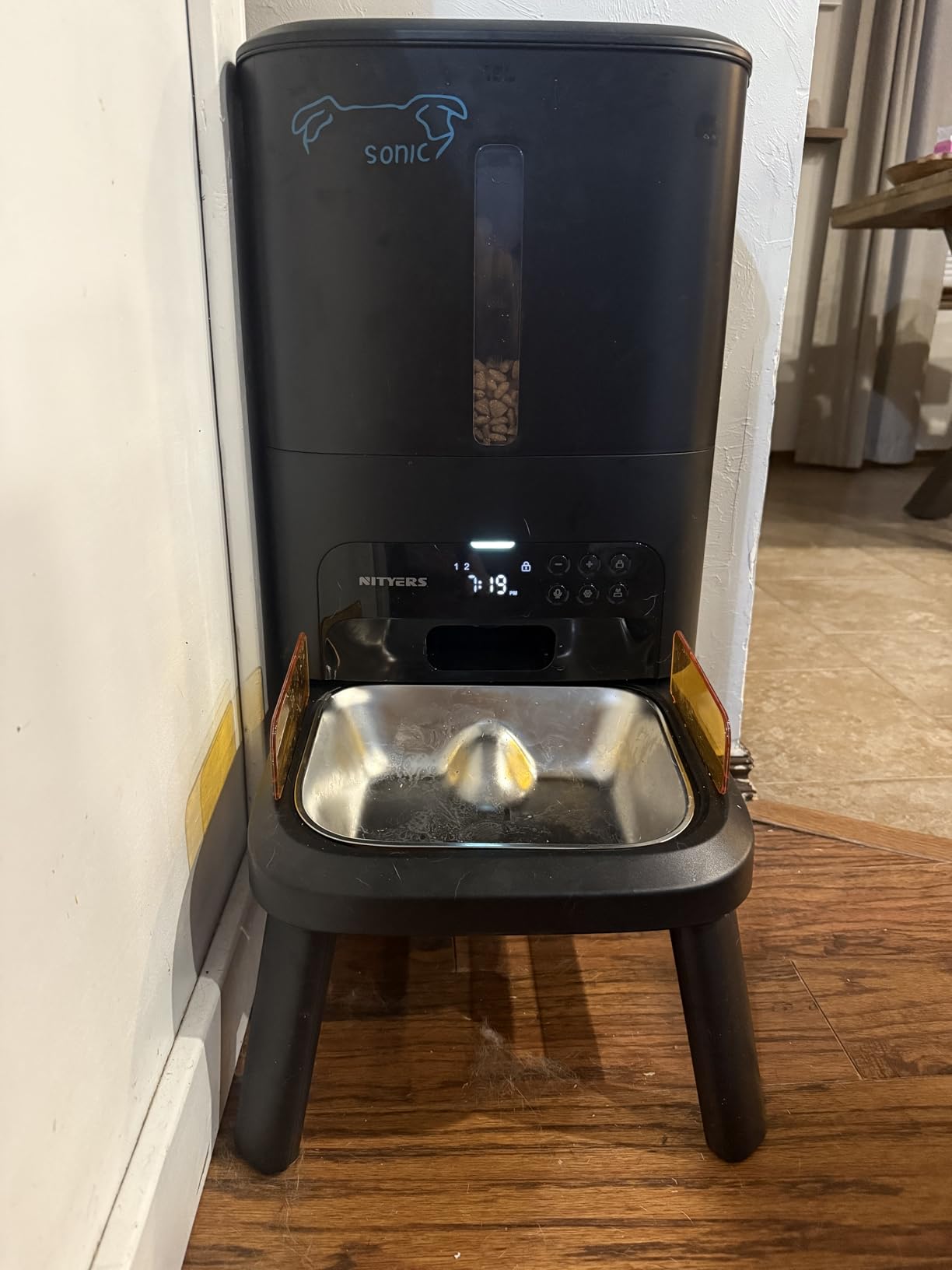 Automatic Dog Feeder for Large Breed - 15L/ 63 Cups Anti-Clog Dog Food Dispenser for 2-23mm Kibble, Elevated Stand, Large Food Tray, Dual Power, Up to 50 Portions 6 Meals Per Day, Keeps Fresh customer photo 1