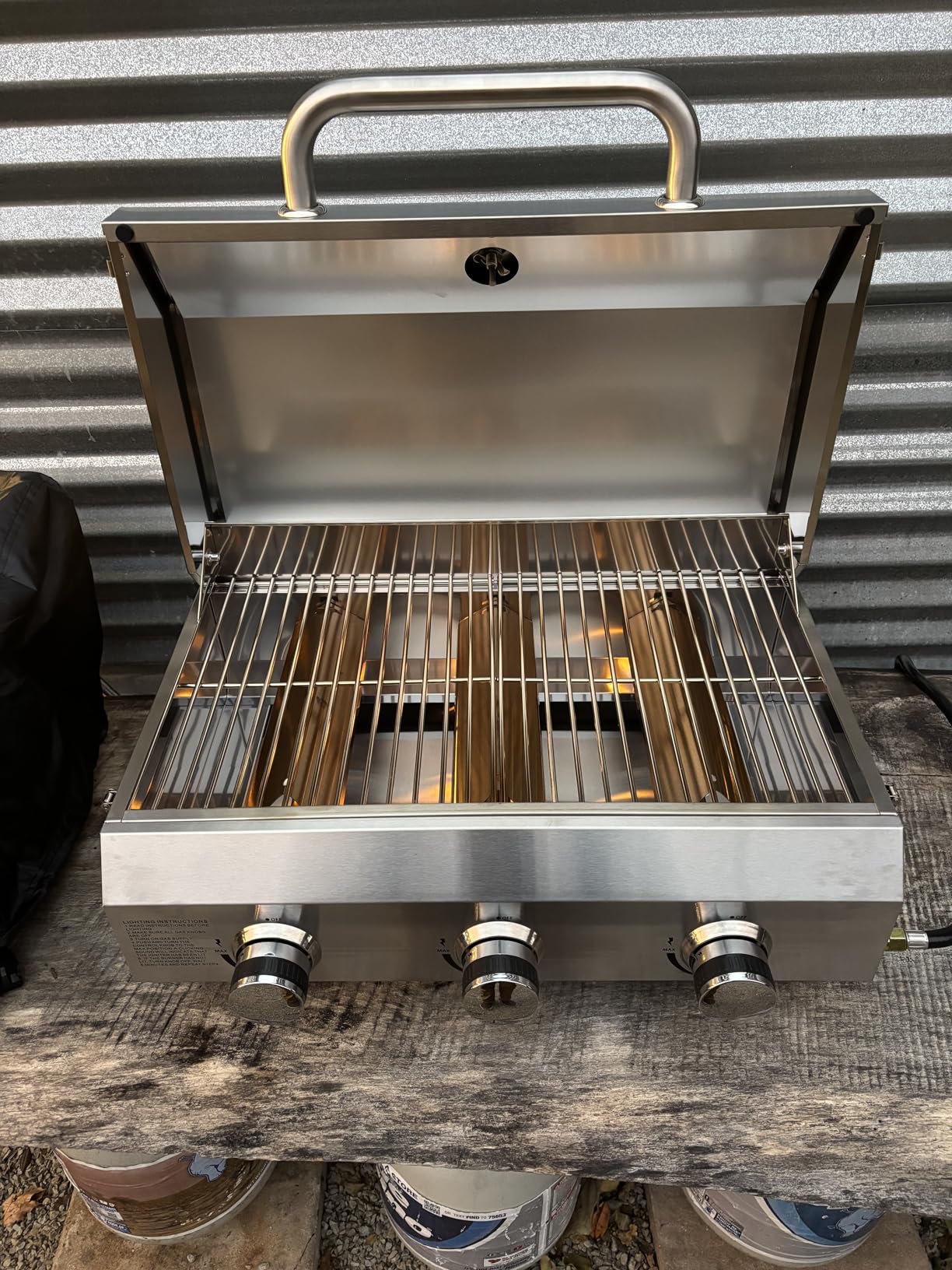 Bestfire 3-Burner Tabletop Gas Grill, 30,000 BTU Portable Propane Grill with Heavy-Duty Thickened Grates & Knobs, Compact Design&Detachable Legs for Camping, RV, Backyard BBQ customer photo 2