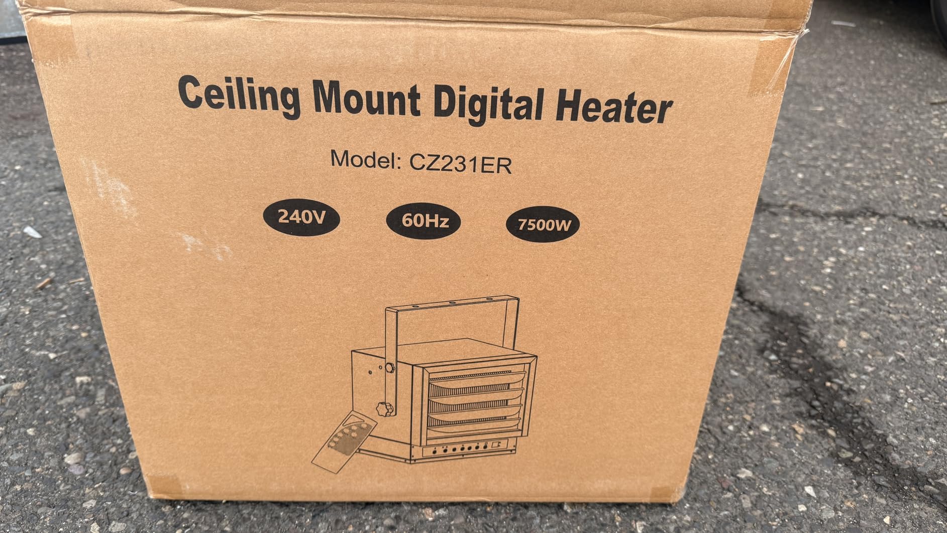 7500W Electric Garage Heater with Remote, 240V Hardwired Ceiling Mount Shop Heater, Garage Space Heaters with ECO Mode, 12H Timer, Thermostat, Overheat Protection, for Garage Workshops Warehouses customer photo 1