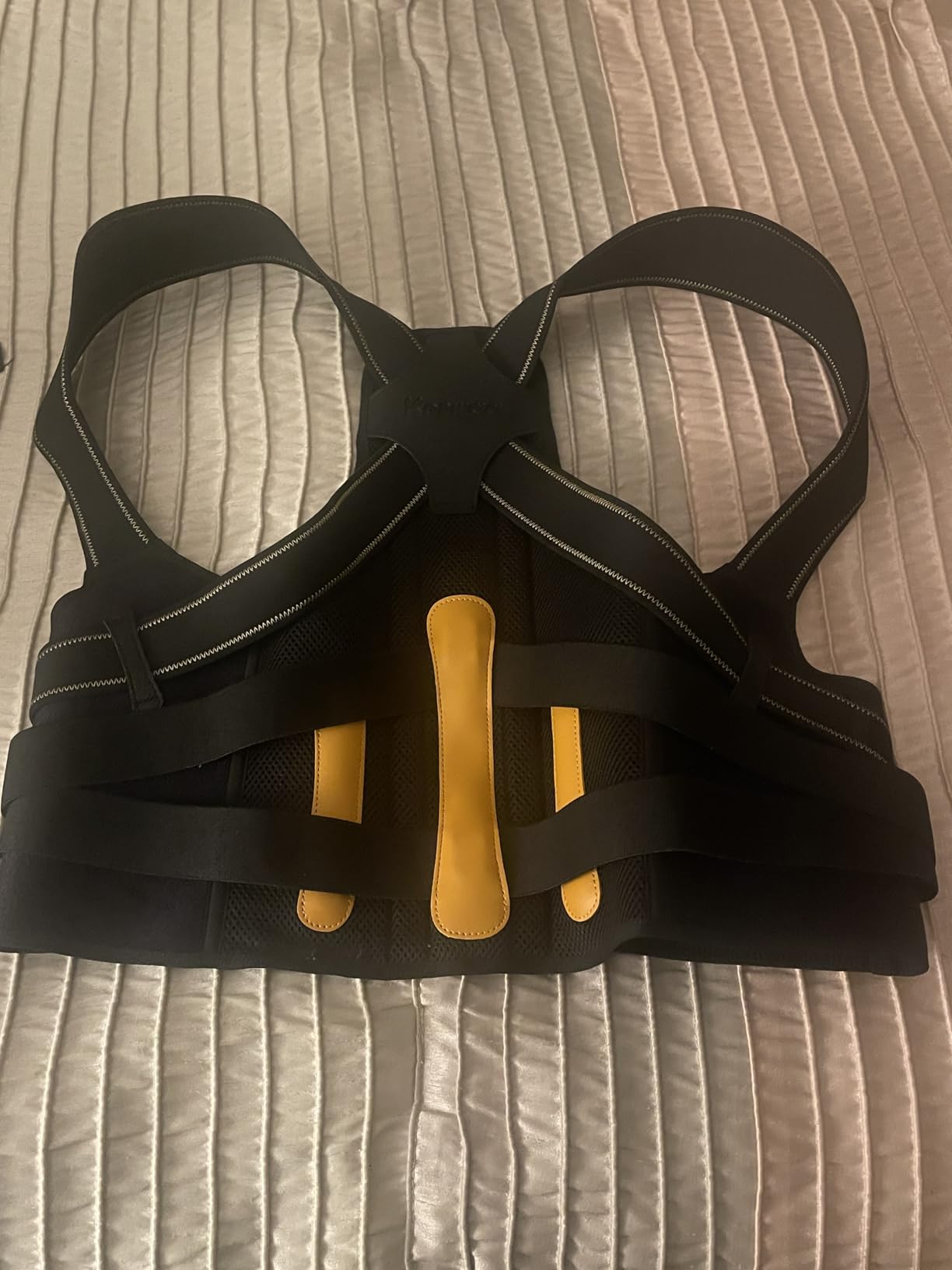 Kepwaa Posture Corrector for Women and Men, 5 Full Back Support Brace Rods, Adjustable Shoulder Straightener, Relief for Upper and Lower Back, Neck, Lumbar, Scoliosis, Hump, Black Yellow, Medium customer photo 2