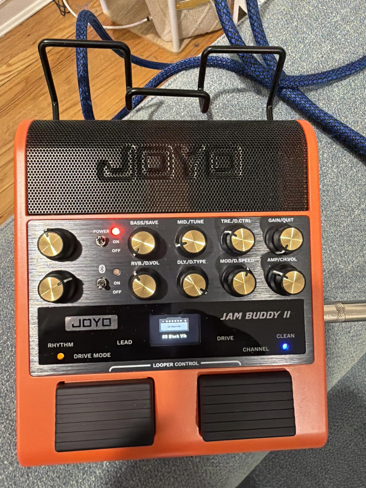 JOYO 10W Portable Guitar Practice Amp & Multi-Effects Pedal Combo Amplifier with Footswitch, OTG Recording, Bluetooth, 14 Amp Models, 3-Band EQ, 36 Drum Patterns & Looper (JAM Buddy II, Orange) customer photo 1
