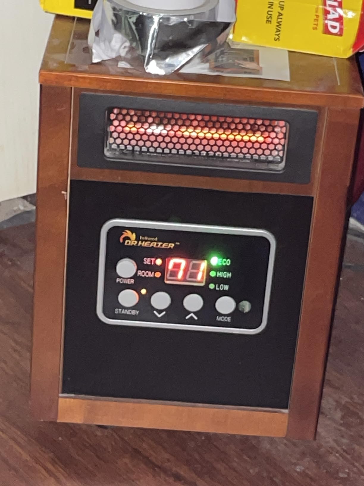 DR. INFRARED HEATER DR-991 Portable Electric Fireplace Space Heater w/Humidifier & Remote, Infrared Heat, 3D Flame Effect, Timer, Quiet, 1500W, ETL Listed, Freestanding, LED Display customer photo 2