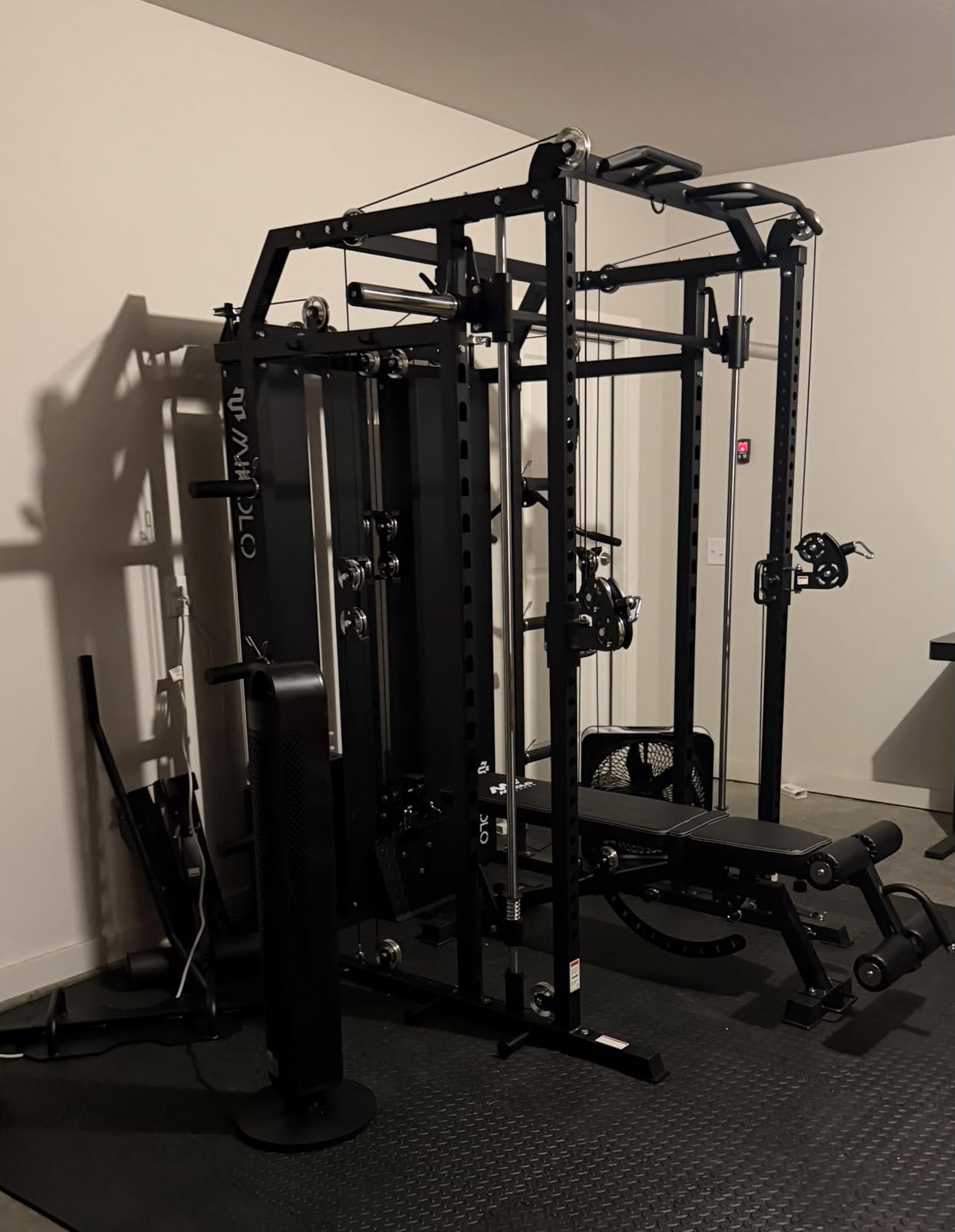 Smith Machine with Weight Stack, Power Cage Home Gym System with LAT Pulldown & Cable Crossover, Multi-Functional Trainer with Dual Pulley System, Includes 10+ Free Attachments customer photo 1
