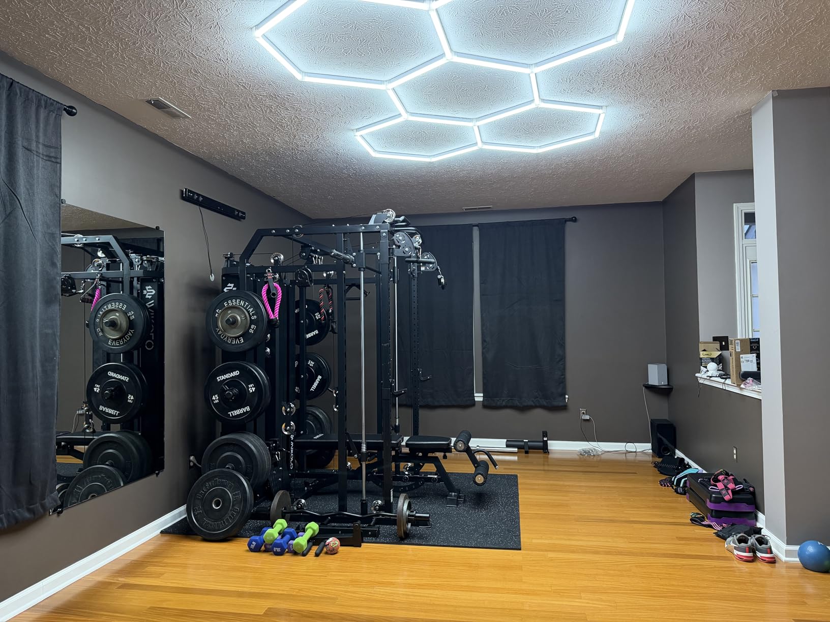 Smith Machine with Weight Stack, Power Cage Home Gym System with LAT Pulldown & Cable Crossover, Multi-Functional Trainer with Dual Pulley System, Includes 10+ Free Attachments customer photo 2