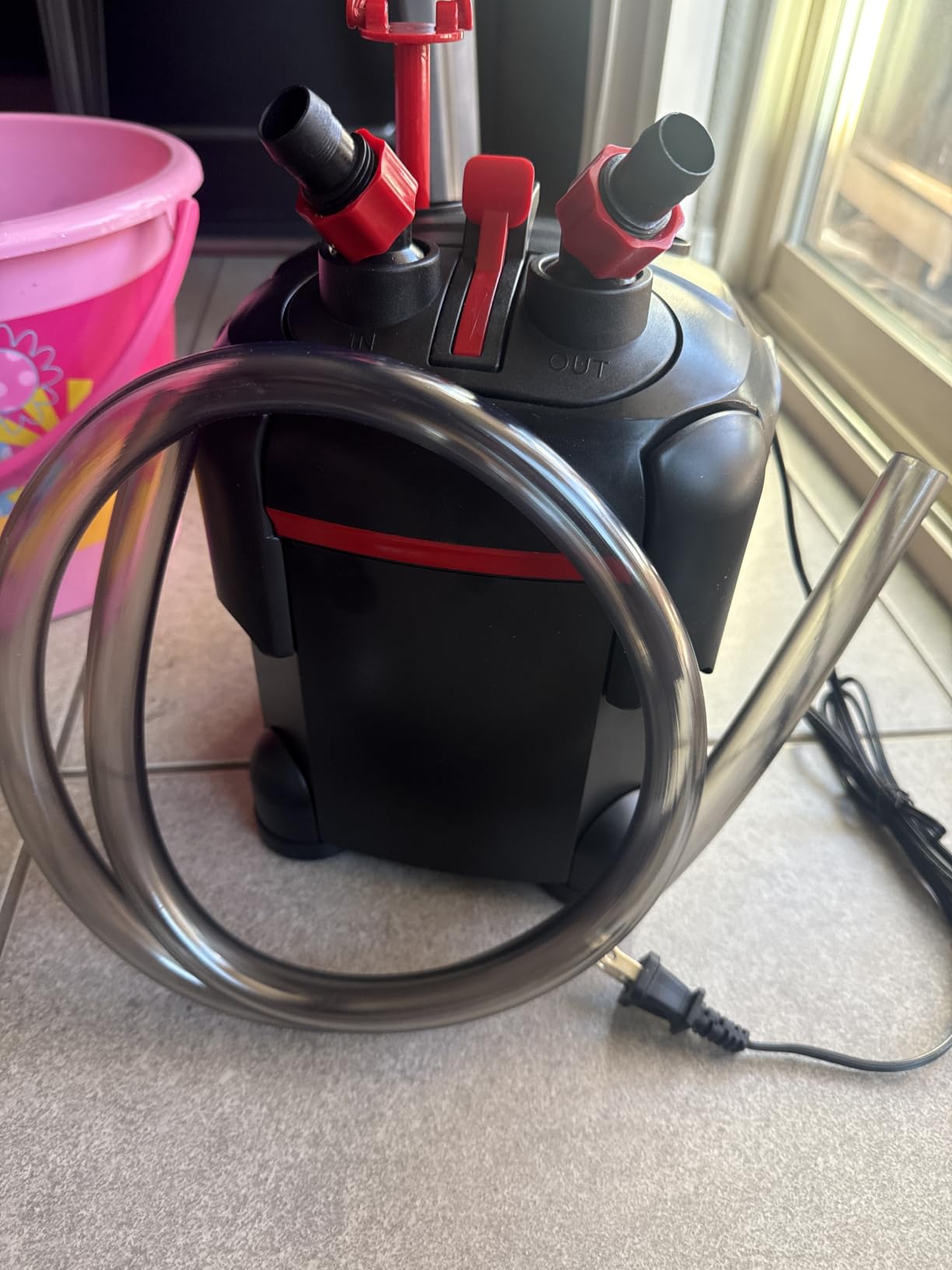 PONDFORSE Canister Filter, External Aquarium Filter Ultra-Quiet Water Circulation Cleaning Machine with Media for Fish Tanks and Aquariums customer photo 2