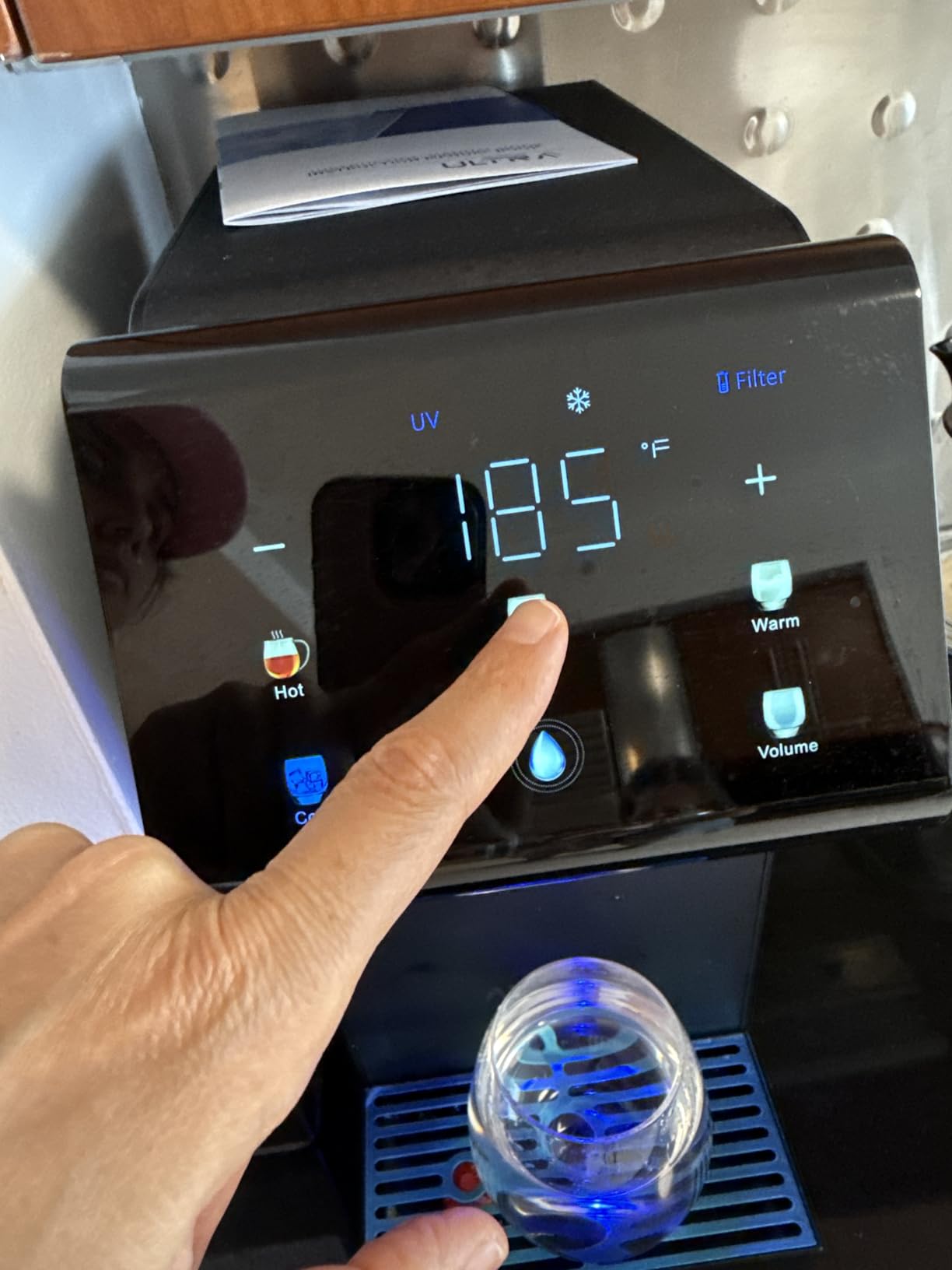 Countertop Water Dispenser, Hot & Cold Water Dispenser, Black | Bottleless Water Dispenser with 4-Stage Filtration, UV Sterilization, WQA & NSF/ANSI 42 Certified, Full Installation Kit customer photo 1