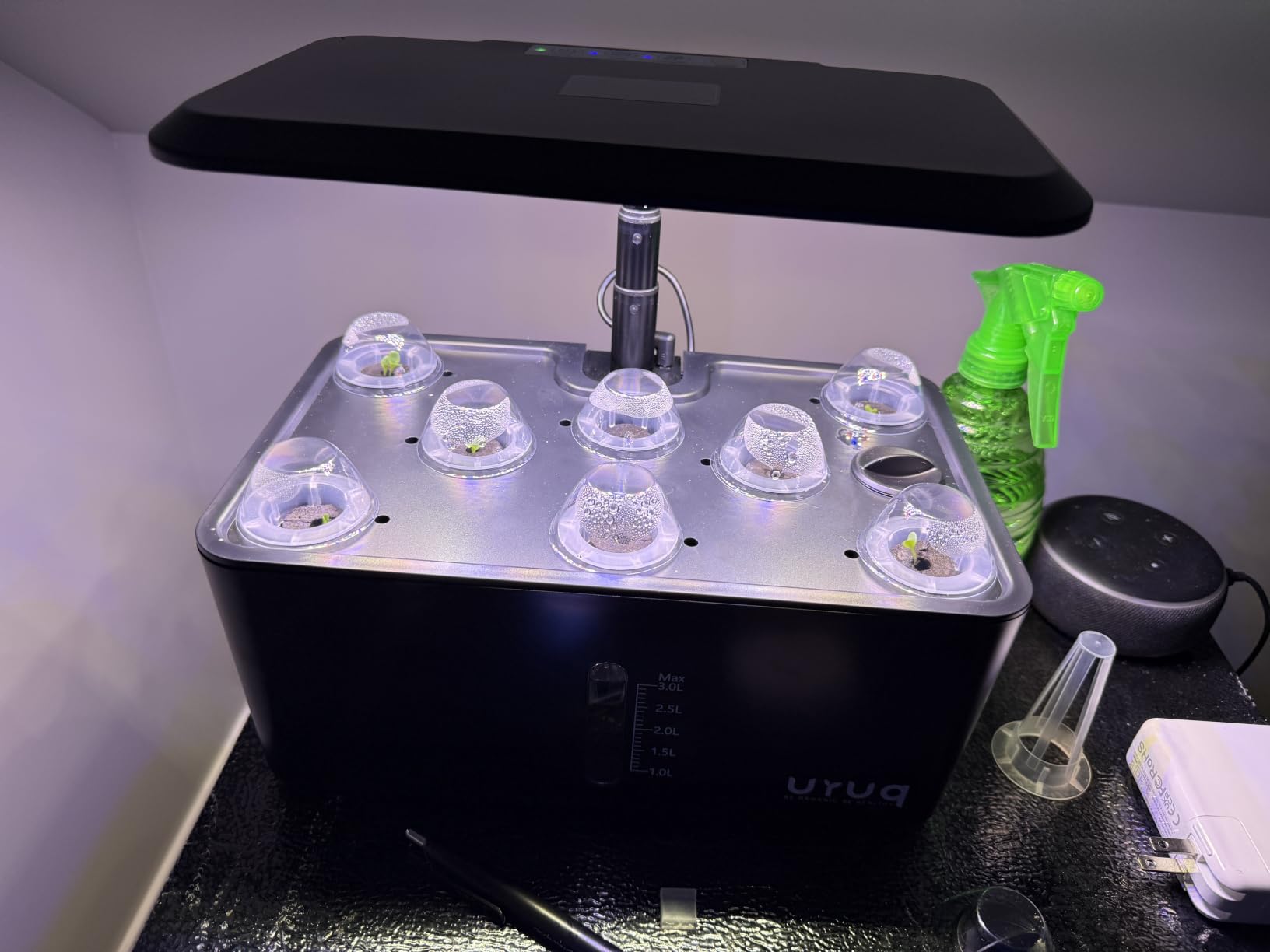 URUQ Hydroponics Growing System Garden: 8 Pods Indoor Herb Garden with Grow Light Plants Germination Kit Quiet Automatic Hydroponic Height Adjustable - Gardening Gifts for Women Kitchen customer photo 1