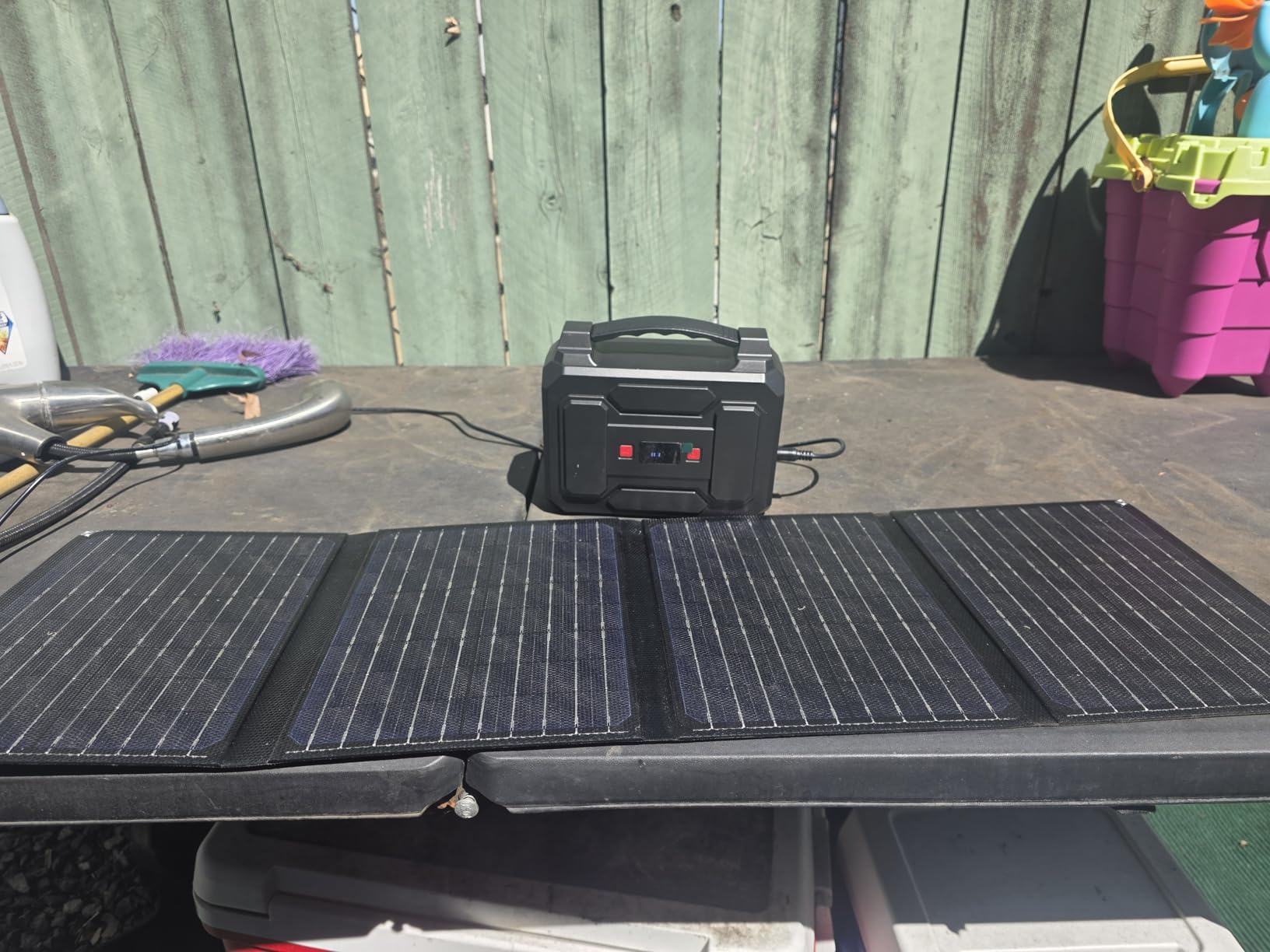 Solar Powered Generator 100W, Portable Power Station with Solar Panels 40W | 146Wh Solar Power Bank with AC Outlet, USB A, USB C, DC Output, Small Solar Generator for Home Use Outdoor Camping RV Van Trip customer photo 2