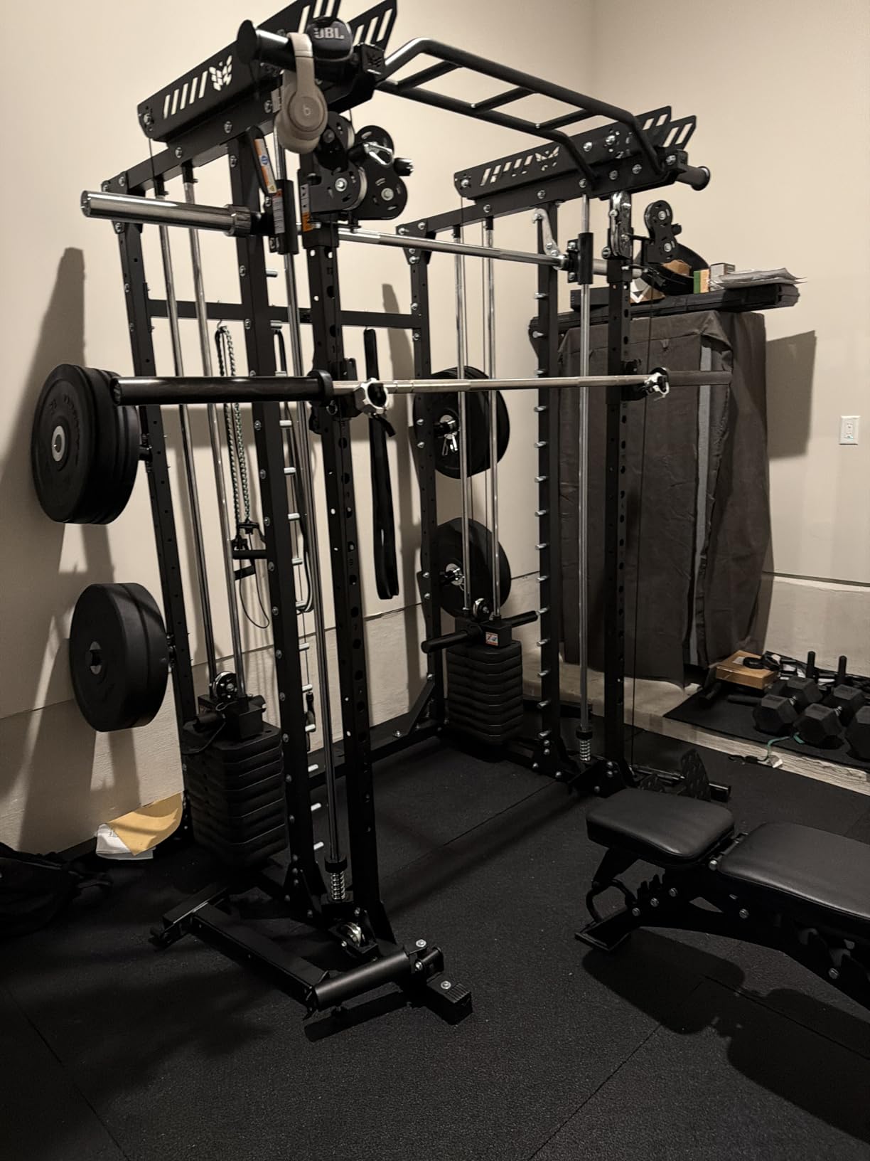 Major Fitness Drone MAX V Smith Machine with Weight Stacks, All-in-One Home Gym Squat Rack - 2500LB Capacity, Dual LAT Pull-Down Systems & Cable Crossover Machine customer photo 1