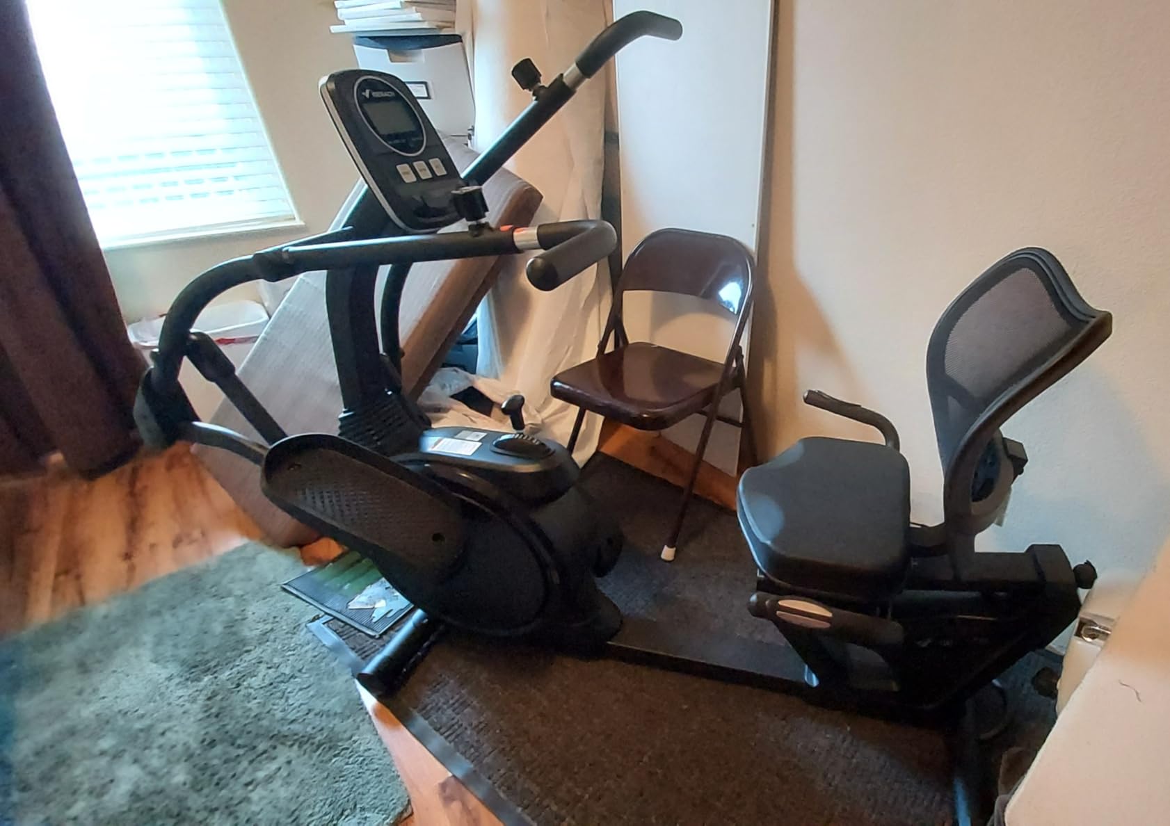 MERACH Recumbent Cross Trainer with Arm Exerciser Full-Body Workout | Recumbent Exercise bike Elliptical with Magnetic Resistance, Heart rate, Adjustable seat, Bluetooth Exclusive App customer photo 2