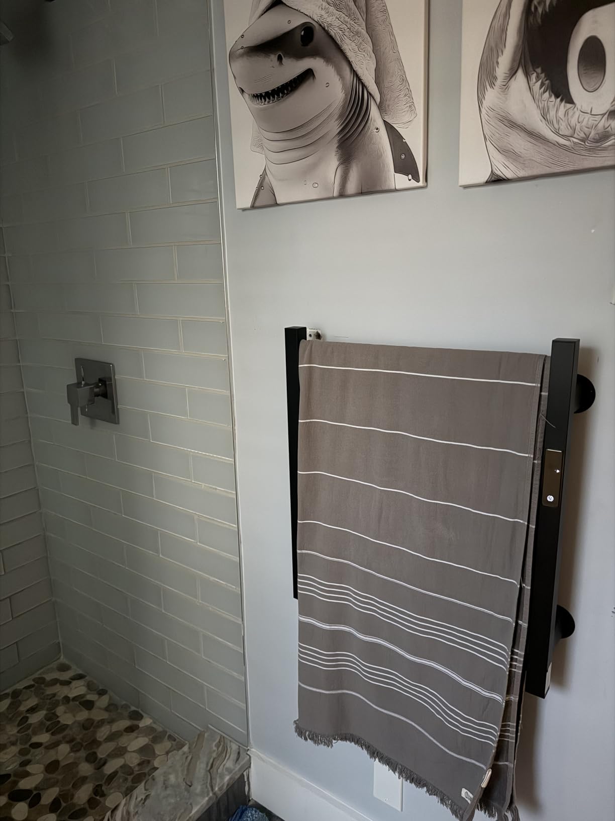 Electric Towel Warmer Wall Mounted, 6 Bar Heated Towel Rack with Intelligent Timer & Temp Control, Plug-in/Hardwire, Left and Right Compatible customer photo 1