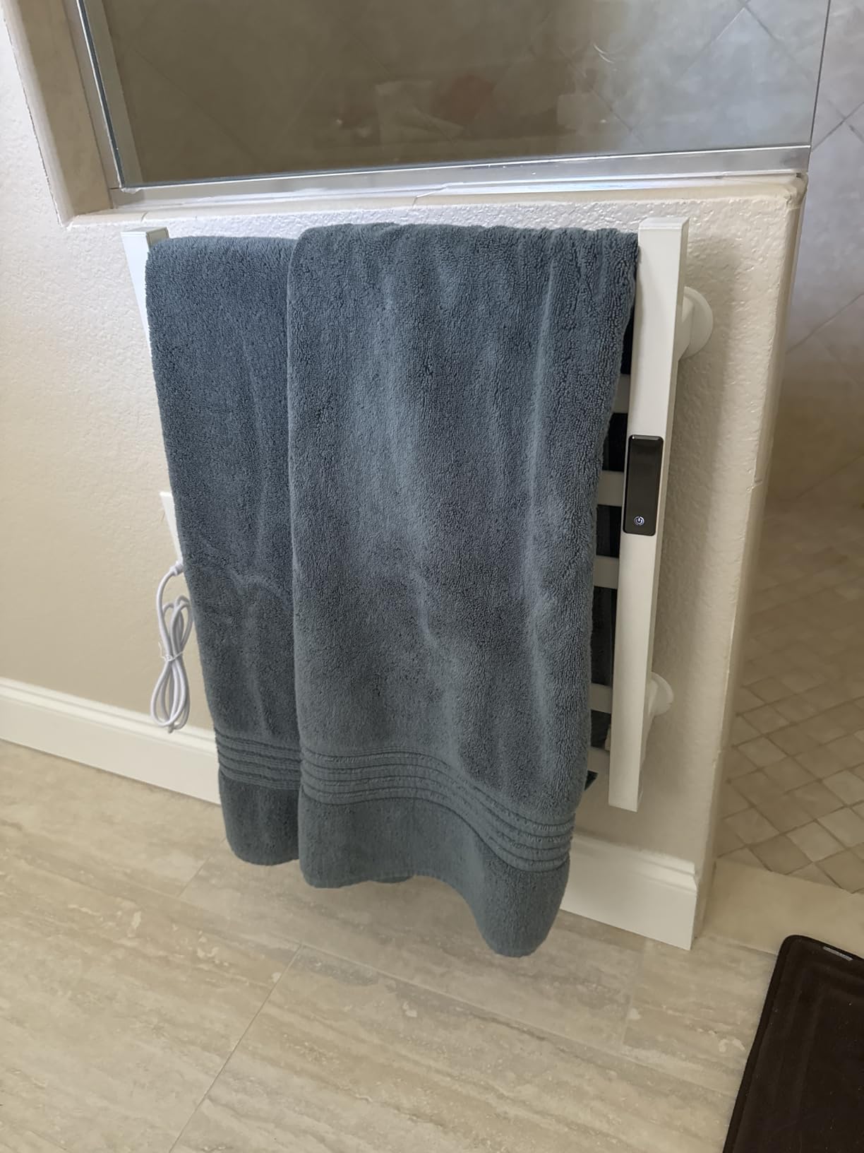 Electric Towel Warmer Wall Mounted, 6 Bar Heated Towel Rack with Intelligent Timer & Temp Control, Plug-in/Hardwire, Left and Right Compatible customer photo 2