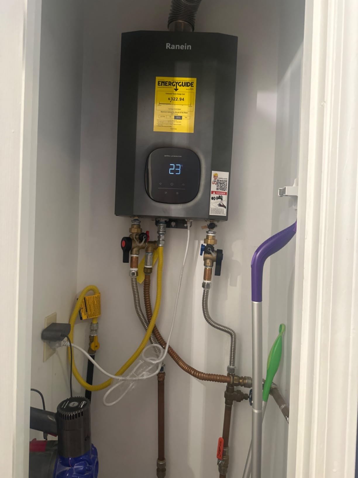 Ranein Natural Gas Tankless Water Heater, Indoor Max 8.5 GPM, 190,000 BTU Instant Hot Water Heater customer photo 2