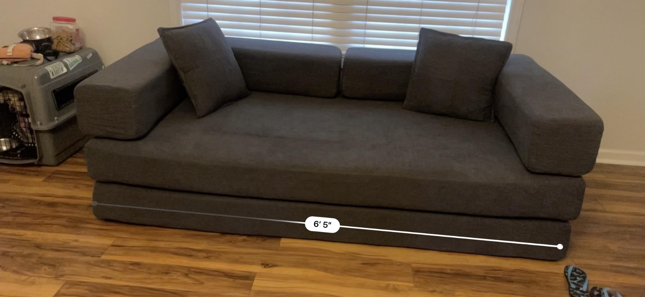 GRUSIGN 78 Inch Convertible Sofa Bed, 5-in-1 Futon Sofa Bed Pull Out Couch, Boneless Couch Bed for Living Room, Corduroy Boneless Couches for Bedroom, Apartment, No Assembly Sleeper Sofa Bed, Green customer photo 1