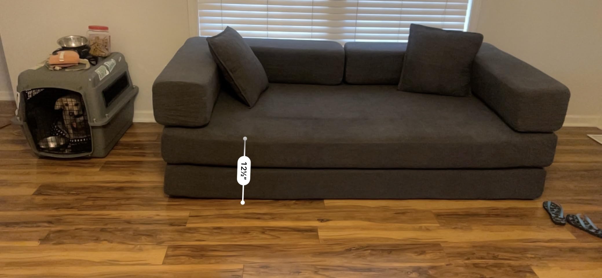 GRUSIGN 78 Inch Convertible Sofa Bed, 5-in-1 Futon Sofa Bed Pull Out Couch, Boneless Couch Bed for Living Room, Corduroy Boneless Couches for Bedroom, Apartment, No Assembly Sleeper Sofa Bed, Green customer photo 2
