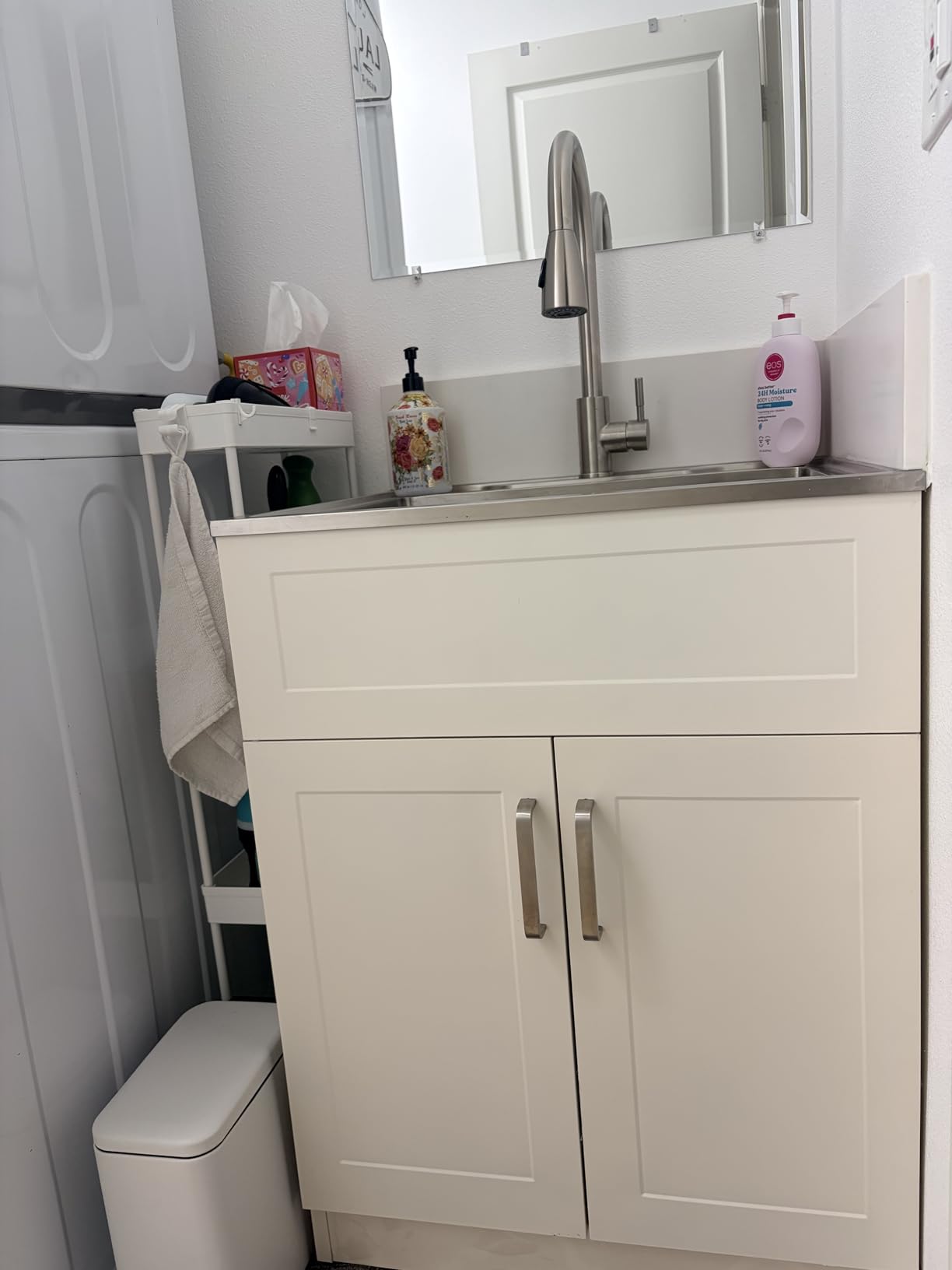 Laundry Sink with Cabinet, Full Body Durable Stainless Steel, 30-Inch Wider Stainless Steel Utility Sink, Multi-Use for Laundry, Kitchen, Bathroom, Garage customer photo 2
