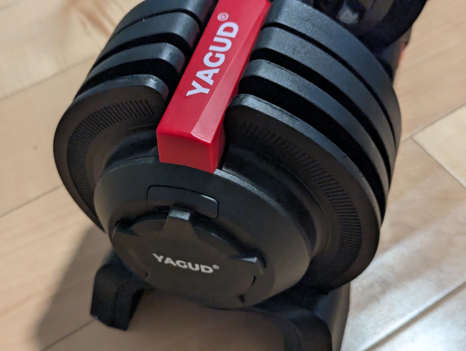 Yagud Adjustable Dumbbell Set, 52.5/90 lbs Weights Dumbbells, 1 Hand Rotation, Safety Lock System, Anti-Slip Textured Handle, Space-Saving Dumbbell Set for Full-Body Home Gym customer photo 2