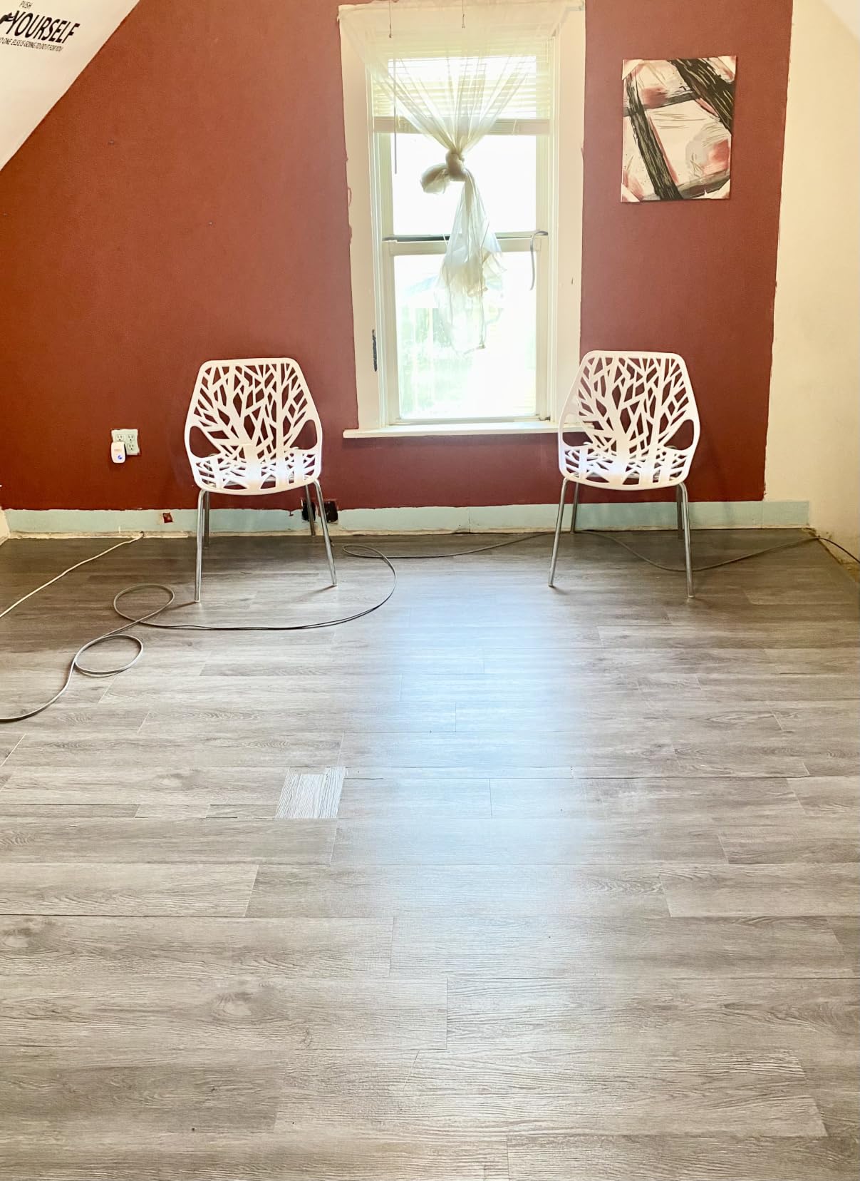 ATOPOSE Vinyl Plank Flooring Peel and Stick, 37-Pack Wood Texture, 54 Sq.Ft | Waterproof, Easy DIY Installation, Non-Slip, Fit for Bedroom Kitchen Basement Bathroom Indoor Household Spaces, Warm Brown customer photo 2