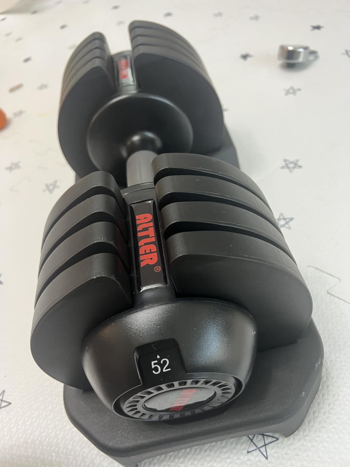ALTLER Adjustable Dumbbell Set, 25/52LB Pair with Tray for Workout Strength Training Fitness, Adjustable Weight Dial Dumbbell with Anti-Slip Handle and Weight Plate for Home Exercise customer photo 2