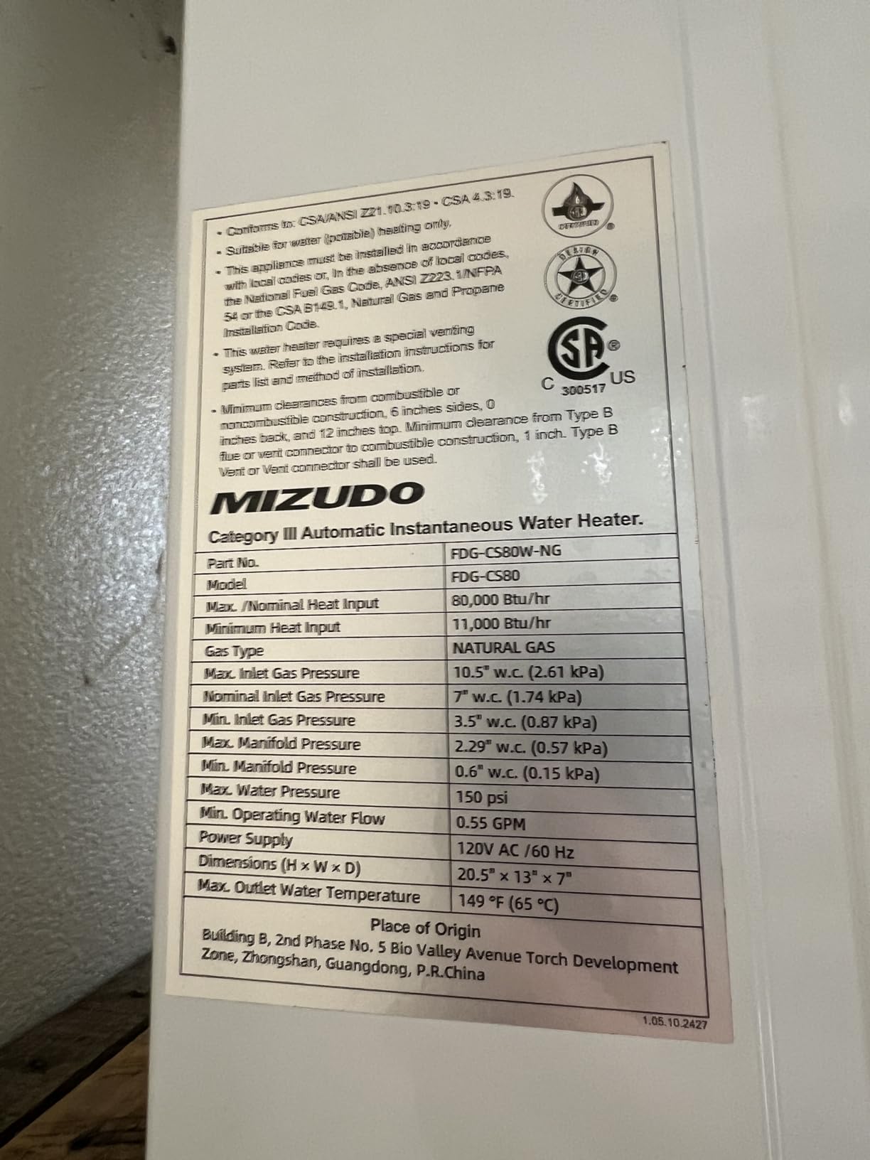 199,000 BTU Propane Tankless Water Heater, Max 10.3 GPM, Indoor | WiFi&APP Control Non-Condensing 5-7 outlets points ±1°F Temperature Stability for Large Families Residential Whole House customer photo 1