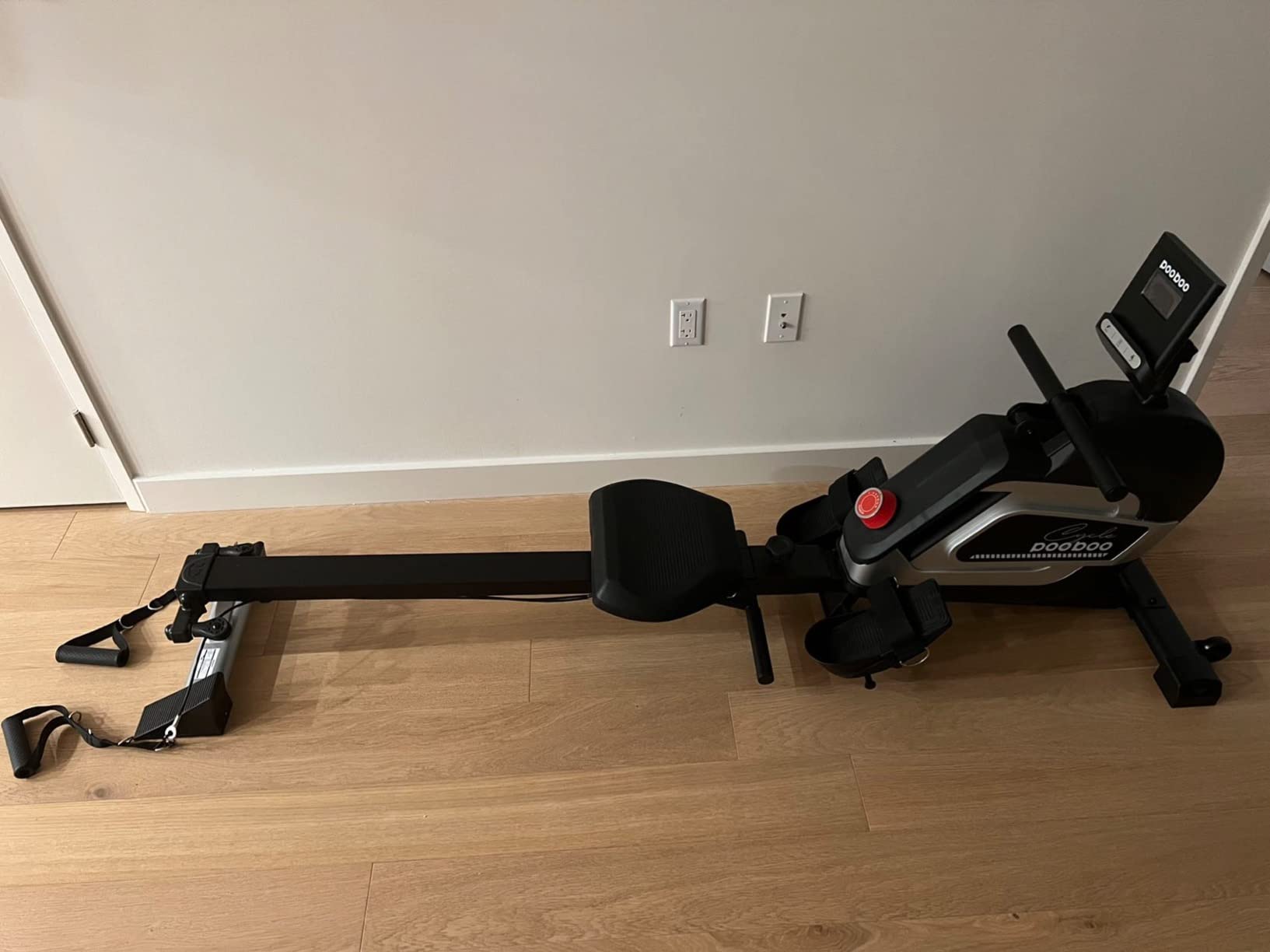 pooboo Rowing Machine for Home, Foldable Magnetic Rowing Machine | 14 Levels Quiet Resistance, Rower Machine with 350 LB Weight Capacity, Comfortable Padded Seat, LCD Monitor, App Support customer photo 2