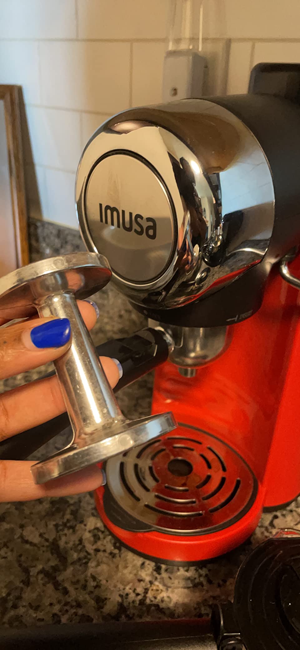 RSVP International Espresso Coffee Kitchen Tool Home and Commercial Use, Dual Sided Tamper, Aluminum Alloy customer photo 1