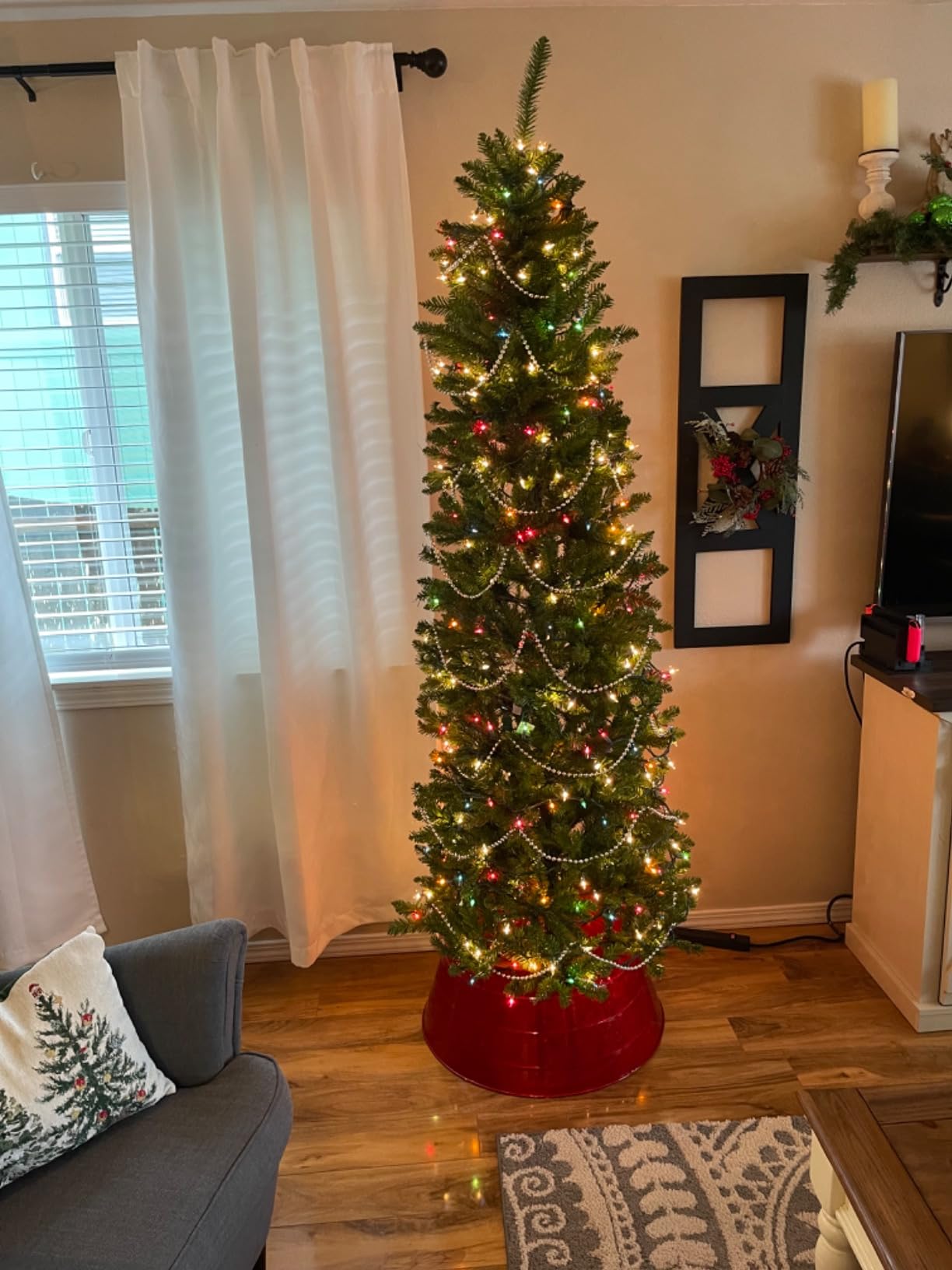 National Tree Company 7ft Unlit Kingswood Fir Slim Christmas Tree customer photo 2