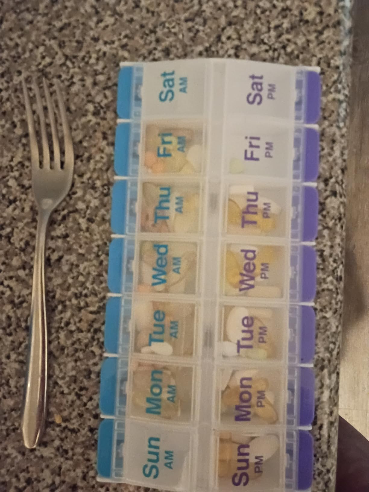 Ezy Dose Weekly (7-Day) AM/PM Pill Organizer, X-Large Case, Blue/Purple customer photo 1