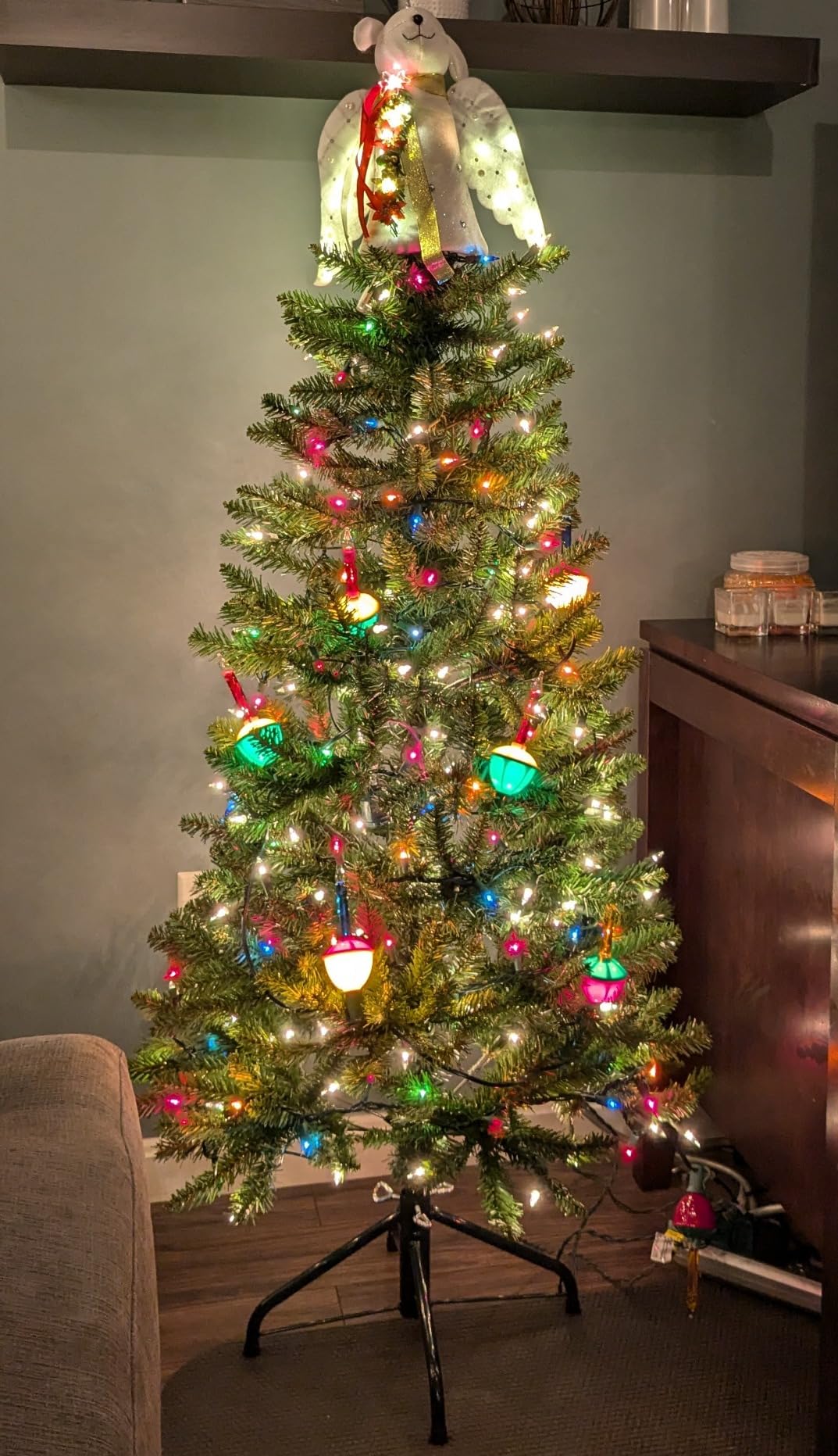 National Tree Company 4.5ft Pre-Lit Kingswood Fir Slim Christmas Tree customer photo 1