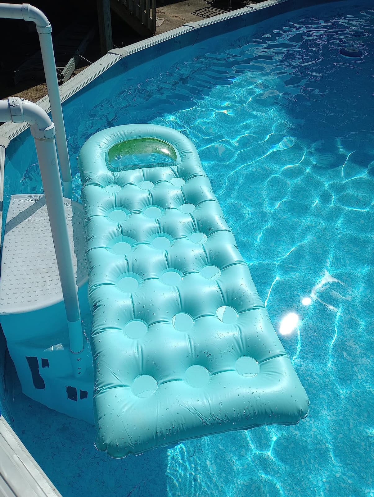 INTEX 59895EP 18-Pocket Suntanner Inflatable Pool Float Raft Lounger Swimming Mat, 74