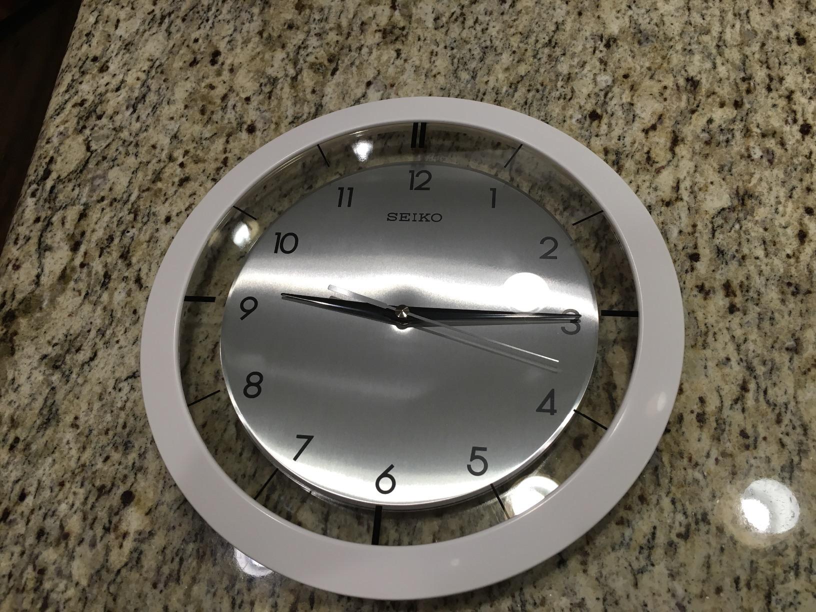 SEIKO QXA520WLH Metal Non Ticking Wall Clock, White, 11 Inch customer photo 2