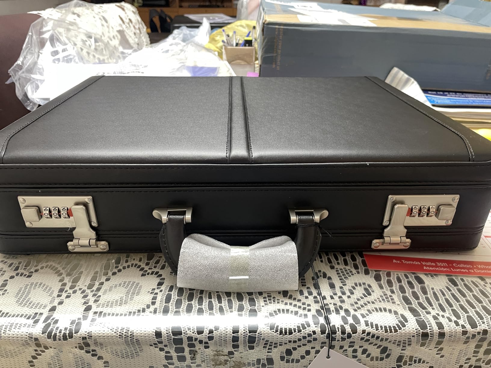 Alpine Swiss Mens Briefcase | Expandable Genuine Leather Attache Briefcase For Men | Dual Combination Lock Business Case customer photo 1