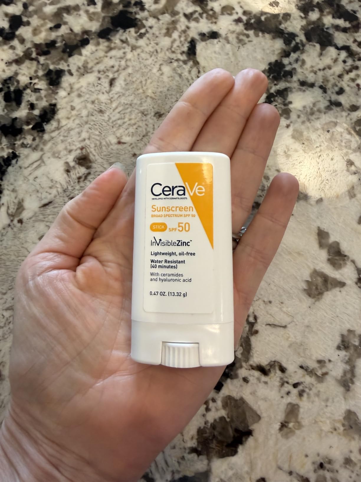 CeraVe Mineral Sunscreen Stick, SPF 50 Face Sunscreen, Travel Size, 0.47oz customer photo 2