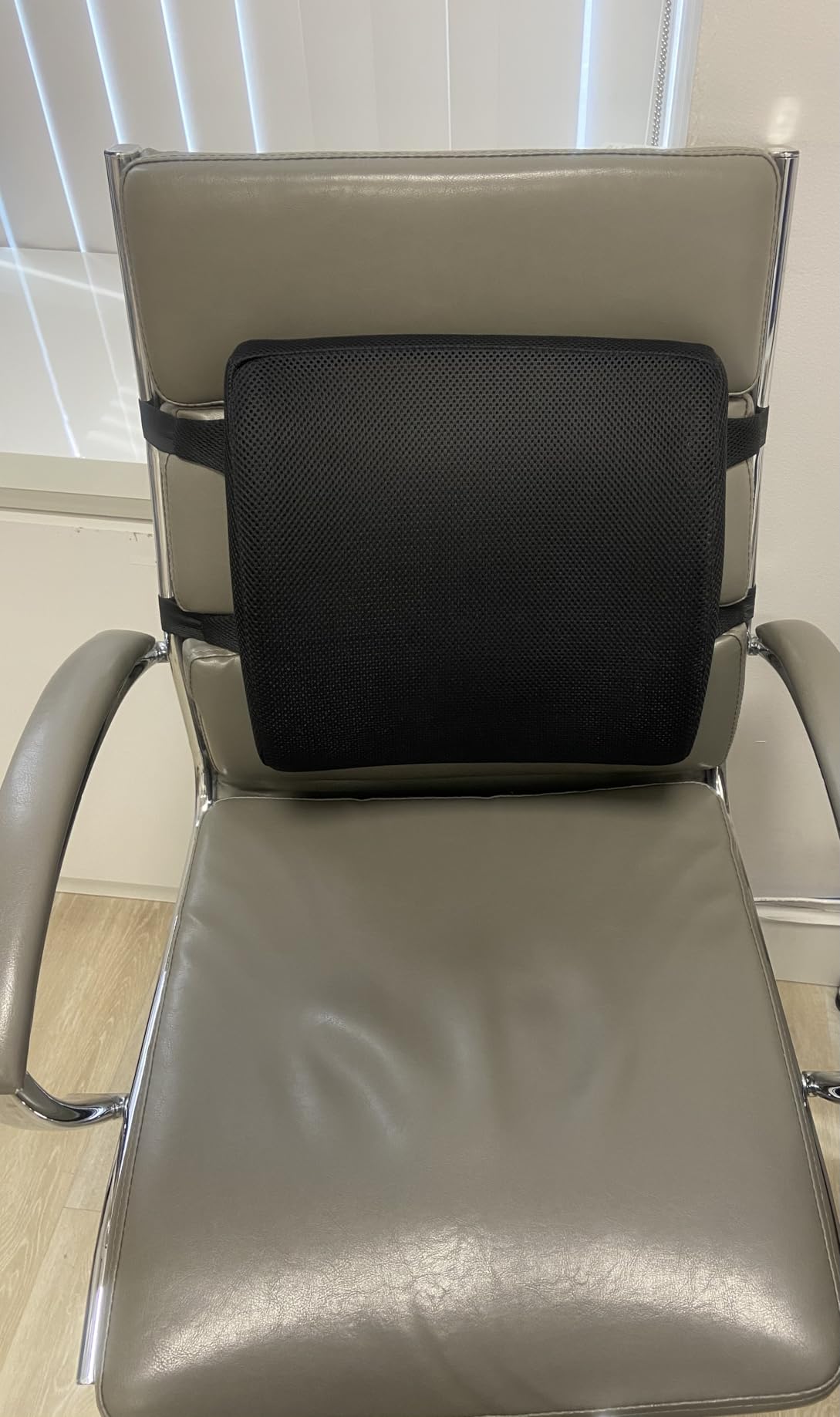 Lumbar Pillow for Chair and Car, Back Support for Office, Memory Foam Cushion with Mesh Cover - Black customer photo 1