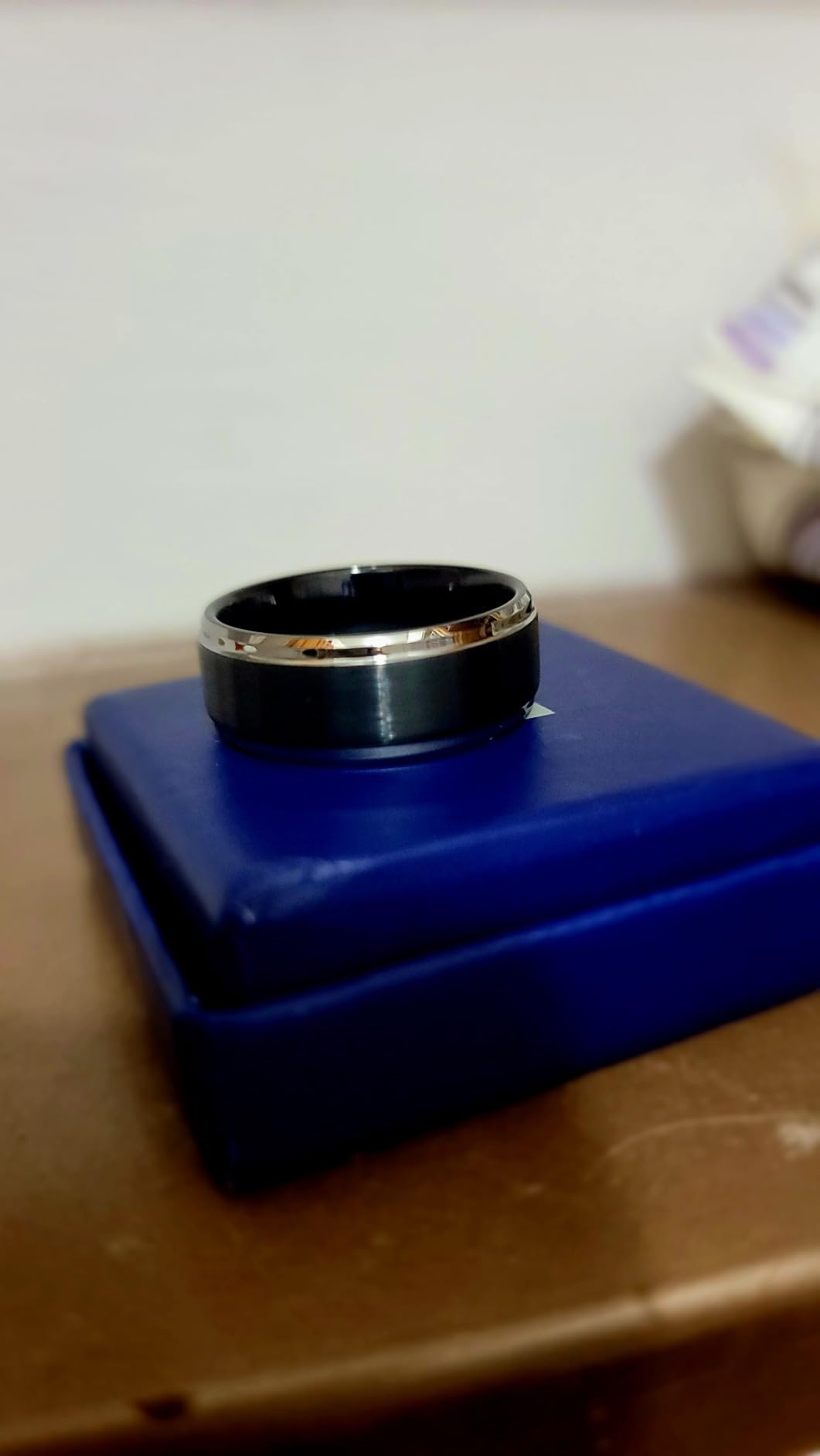 9MM Black Two Tone Tungsten Carbide Men's Brushed Wedding Band Ring, Comfort Fit Sizes 8 to 13 customer photo 2